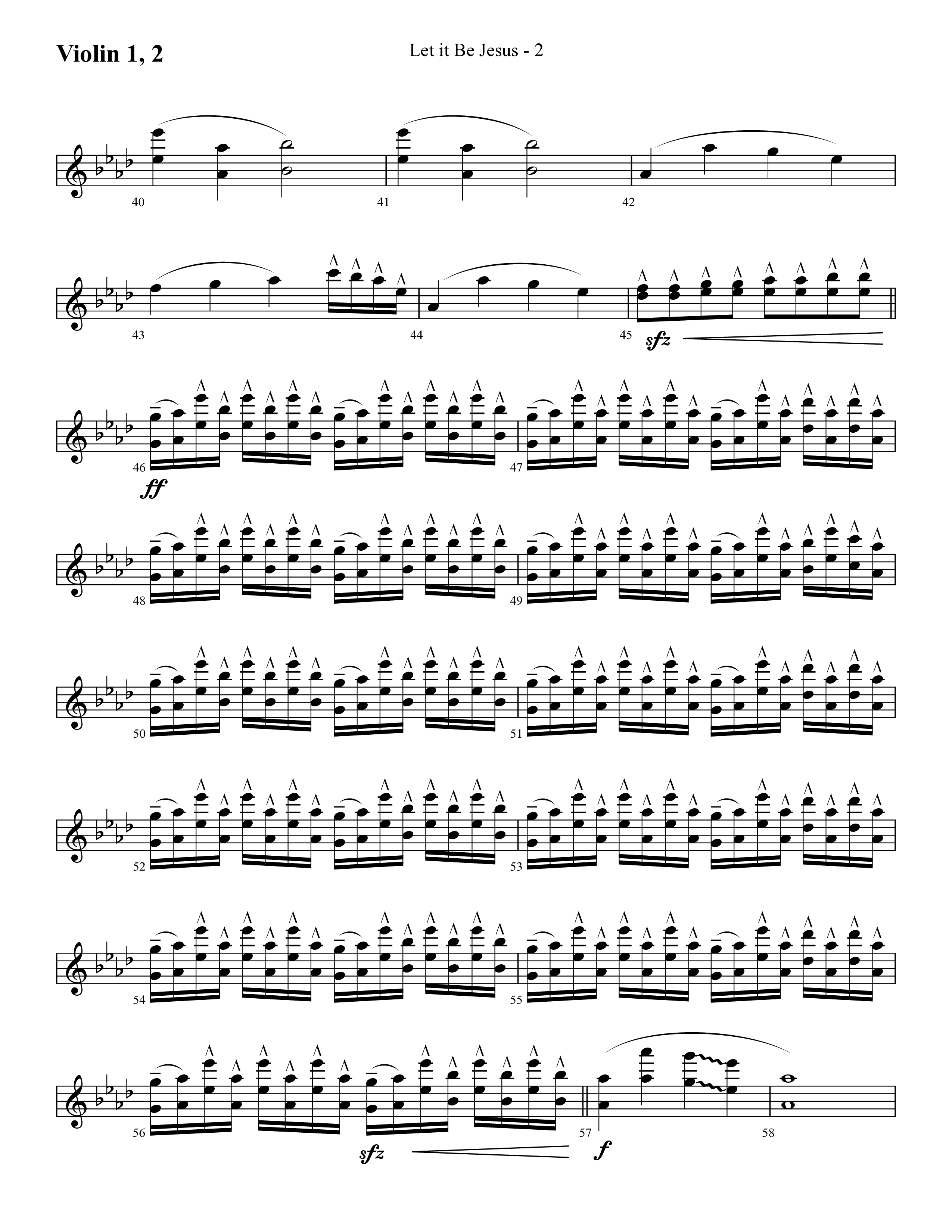 Let It Be Jesus (Choral Anthem SATB) Violin 1/2 (Lifeway Choral / Arr. Cliff Duren)