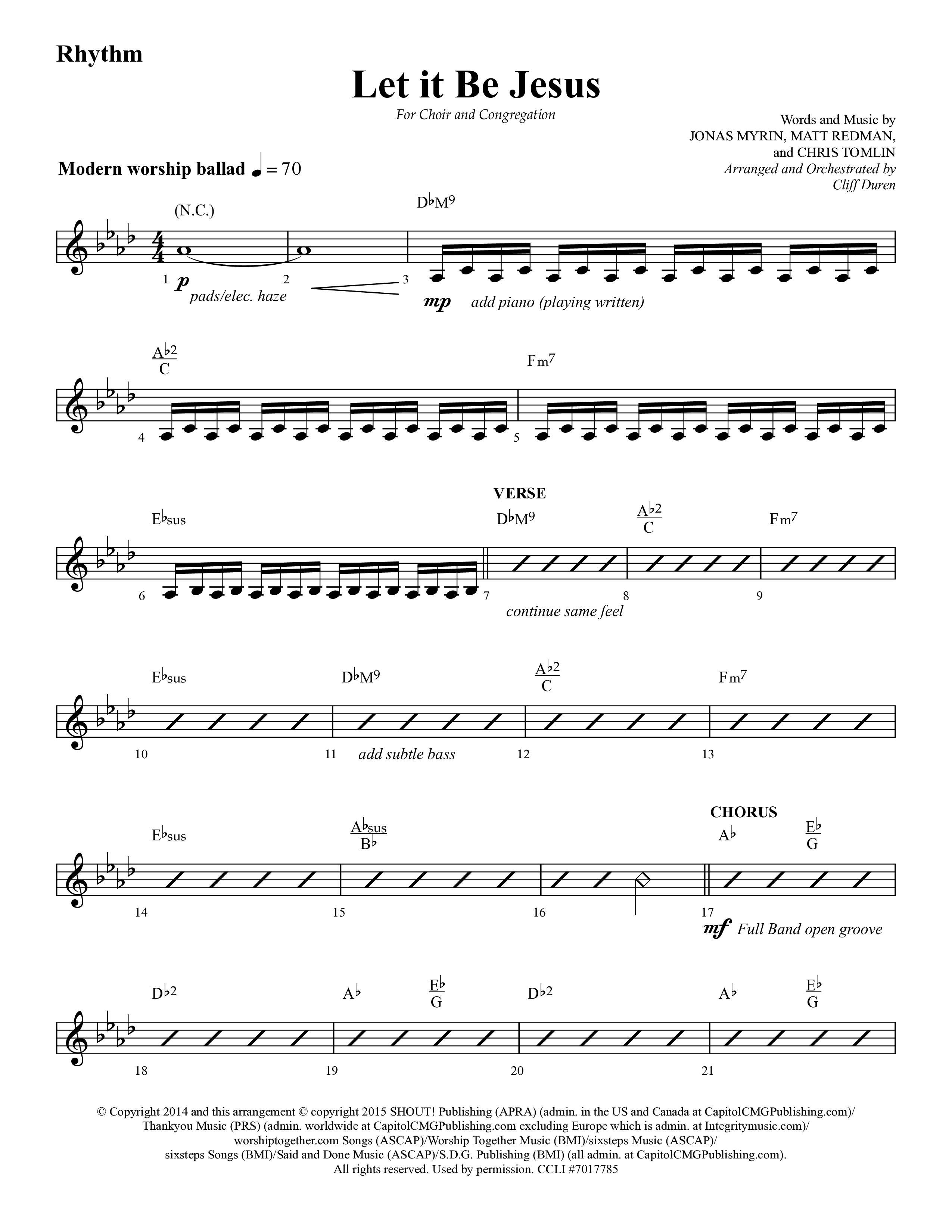 Let It Be Jesus (Choral Anthem SATB) Lead Melody & Rhythm (Lifeway Choral / Arr. Cliff Duren)