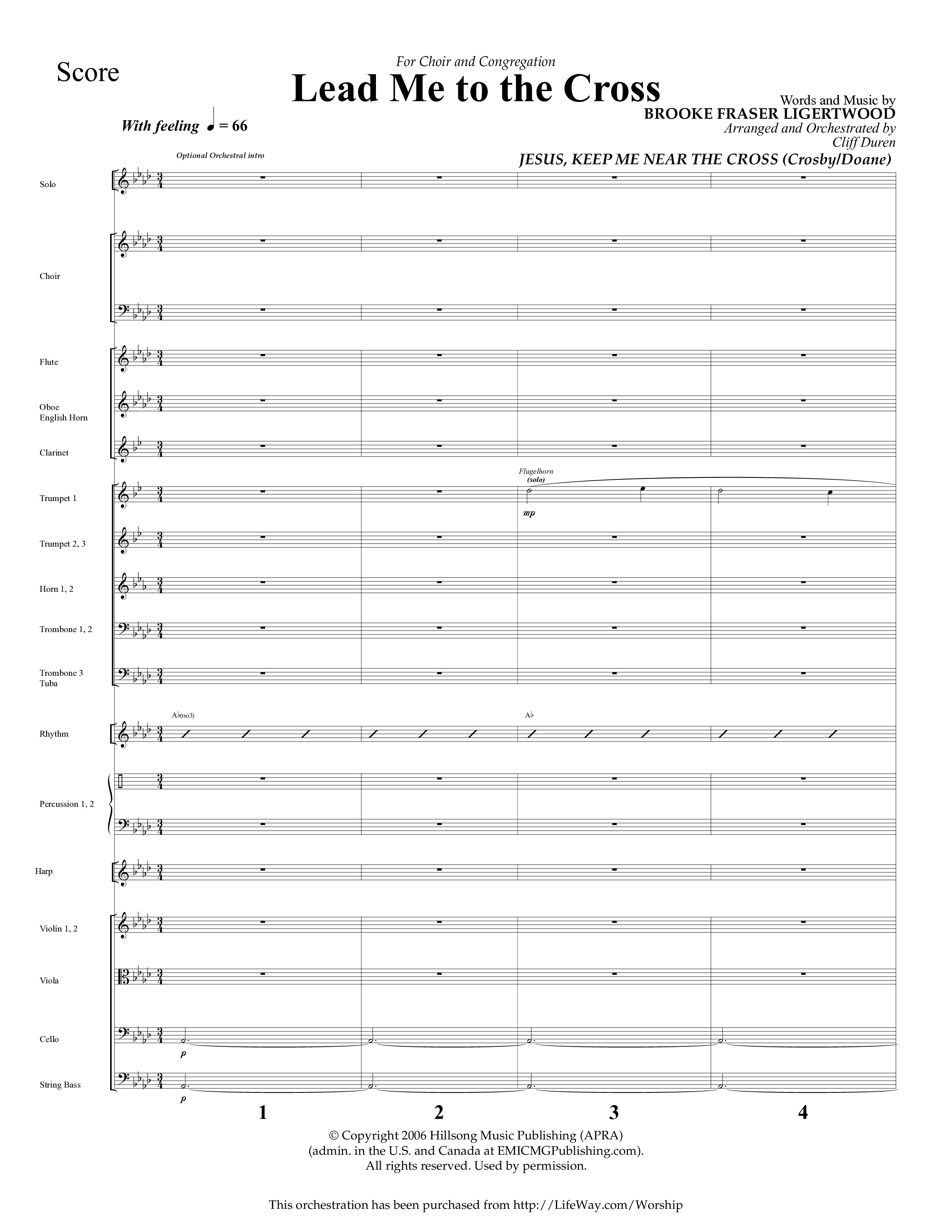 Lead Me To The Cross (Choral Anthem SATB) Orchestration (Lifeway Choral / Arr. Cliff Duren)