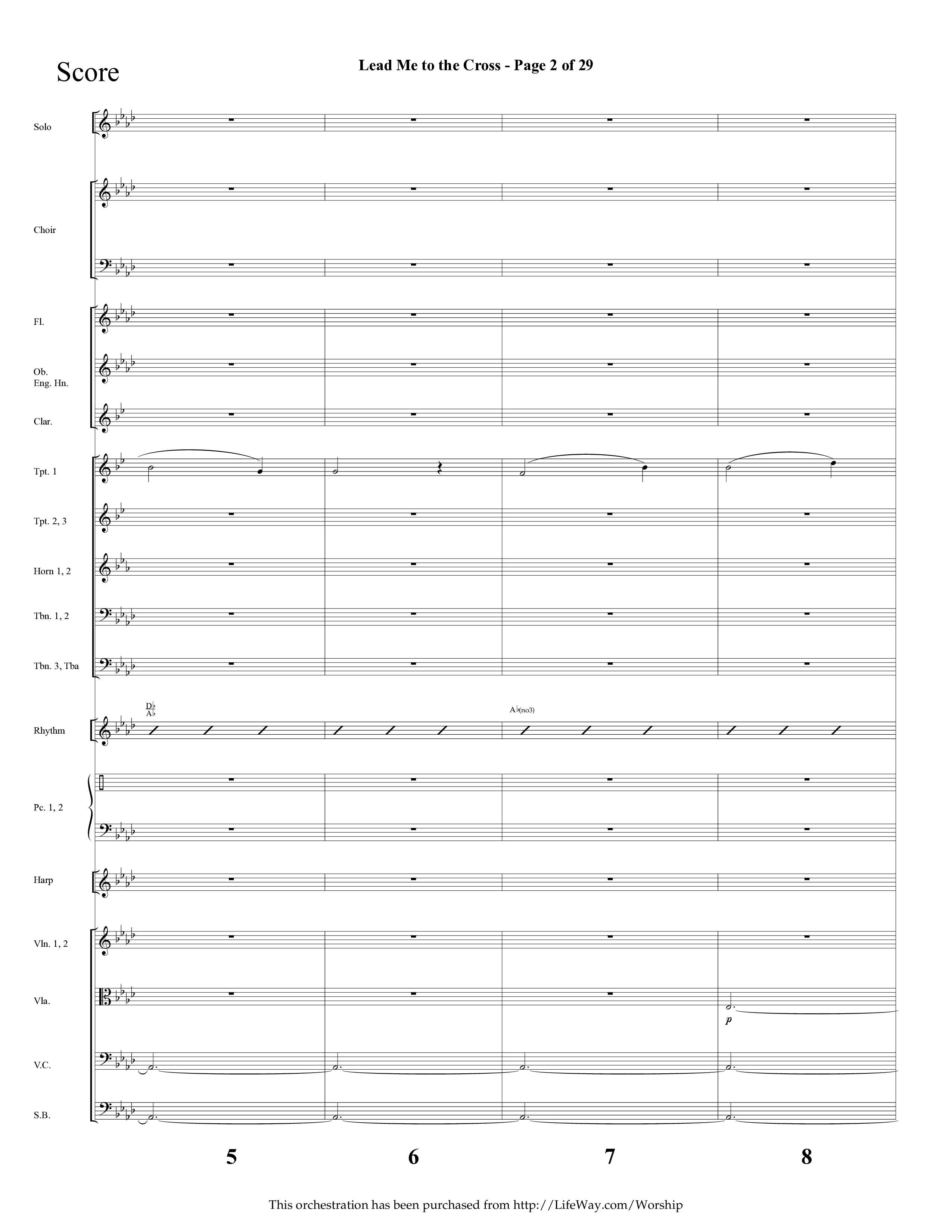 Lead Me To The Cross (Choral Anthem SATB) Orchestration (Lifeway Choral / Arr. Cliff Duren)
