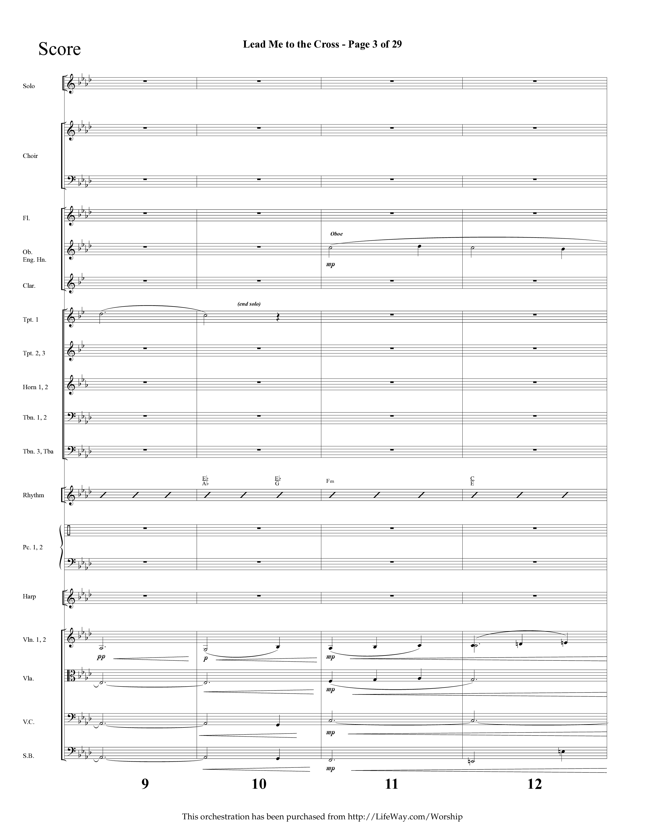 Lead Me To The Cross (Choral Anthem SATB) Orchestration (Lifeway Choral / Arr. Cliff Duren)
