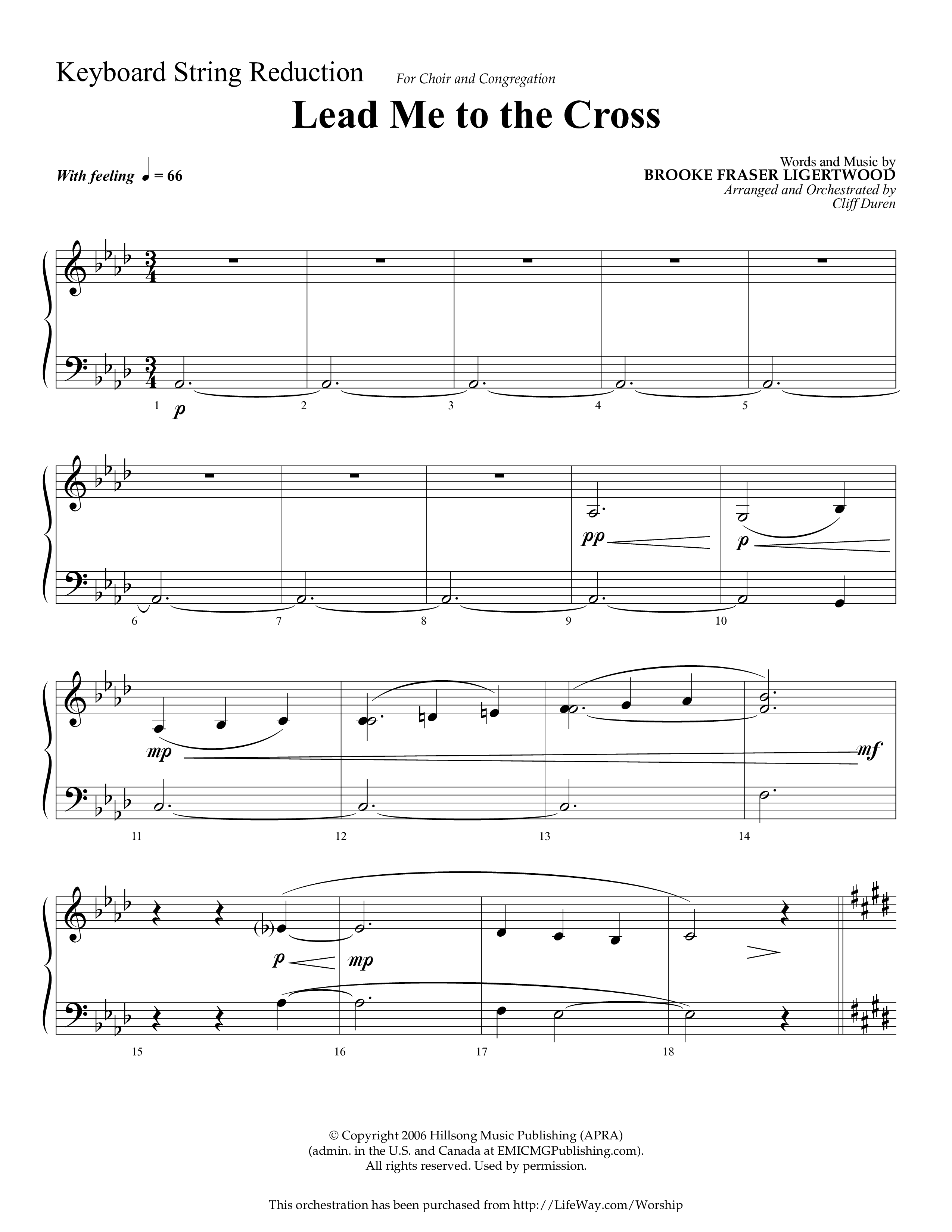 Lead Me To The Cross (Choral Anthem SATB) String Reduction (Lifeway Choral / Arr. Cliff Duren)