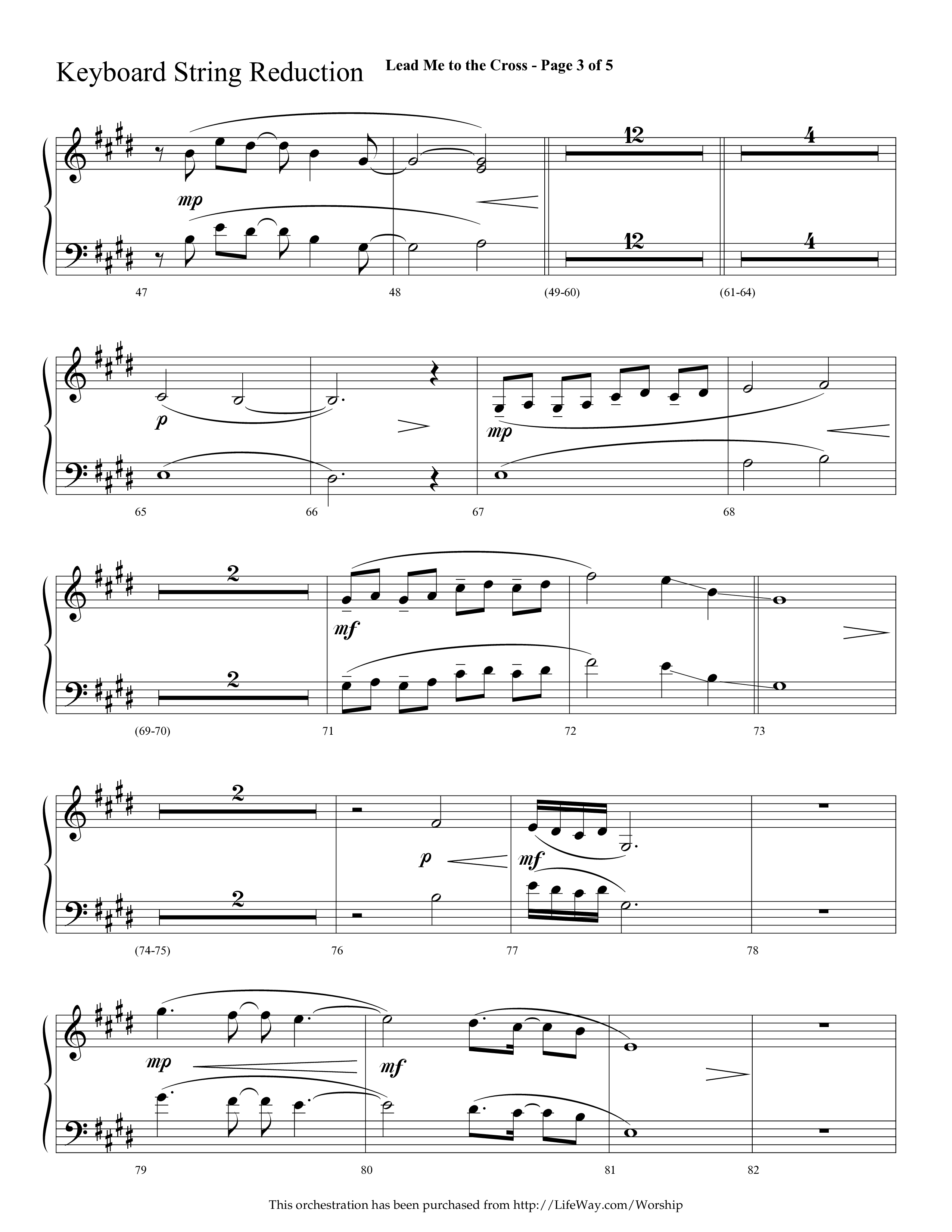 Lead Me To The Cross (Choral Anthem SATB) String Reduction (Lifeway Choral / Arr. Cliff Duren)