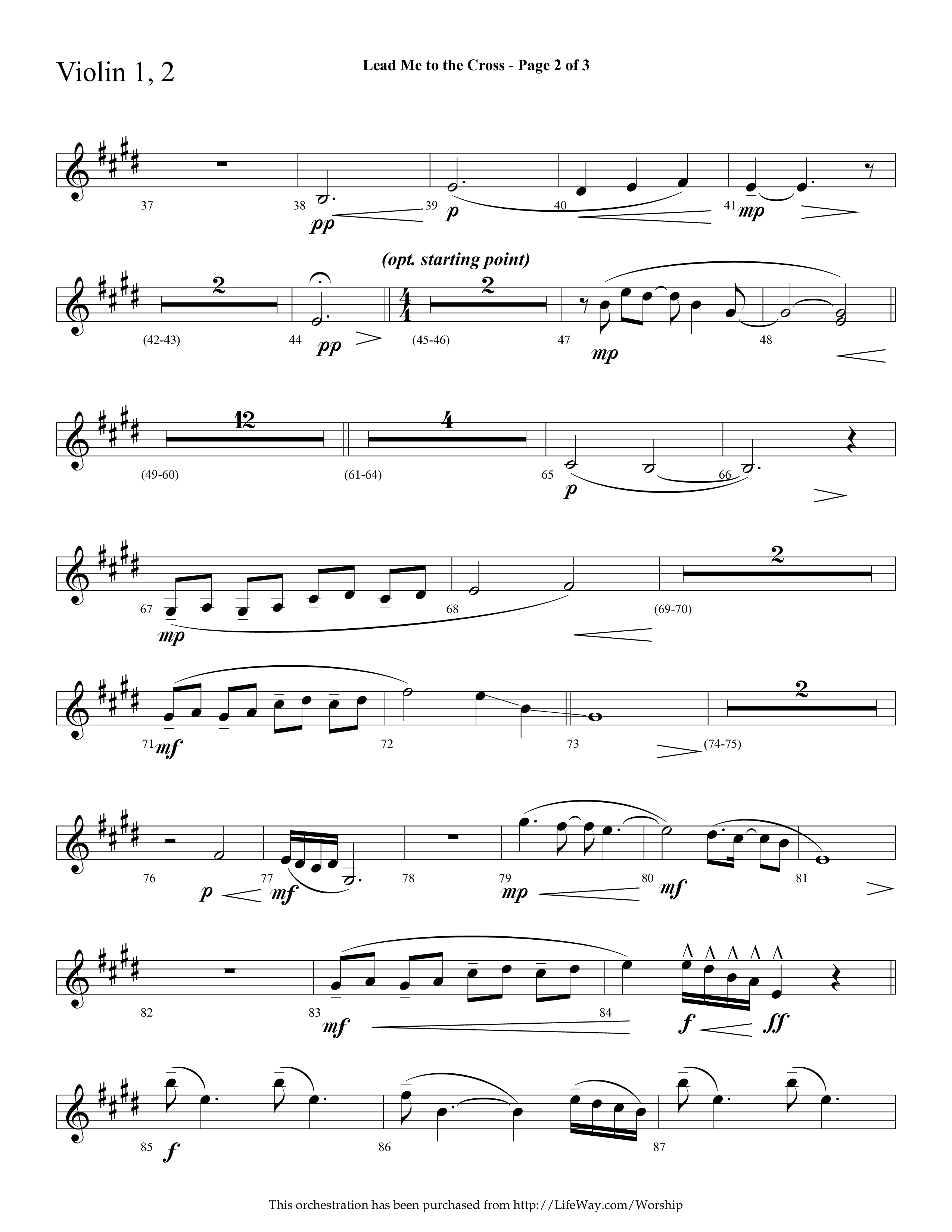 Lead Me To The Cross (Choral Anthem SATB) Violin 1/2 (Lifeway Choral / Arr. Cliff Duren)