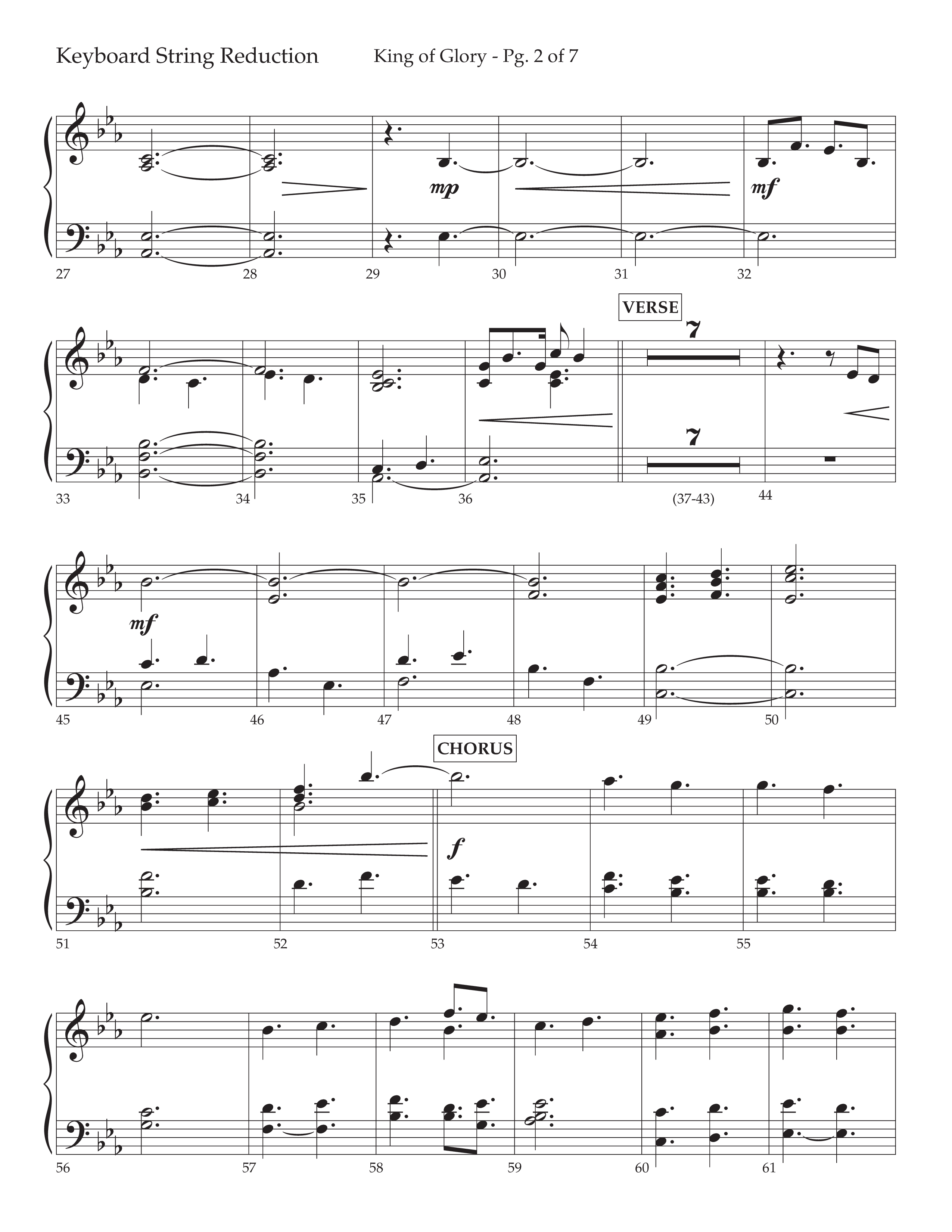 King Of Glory (Choral Anthem SATB) String Reduction (Lifeway Choral / Arr. David Wise / Orch. David Shipps)