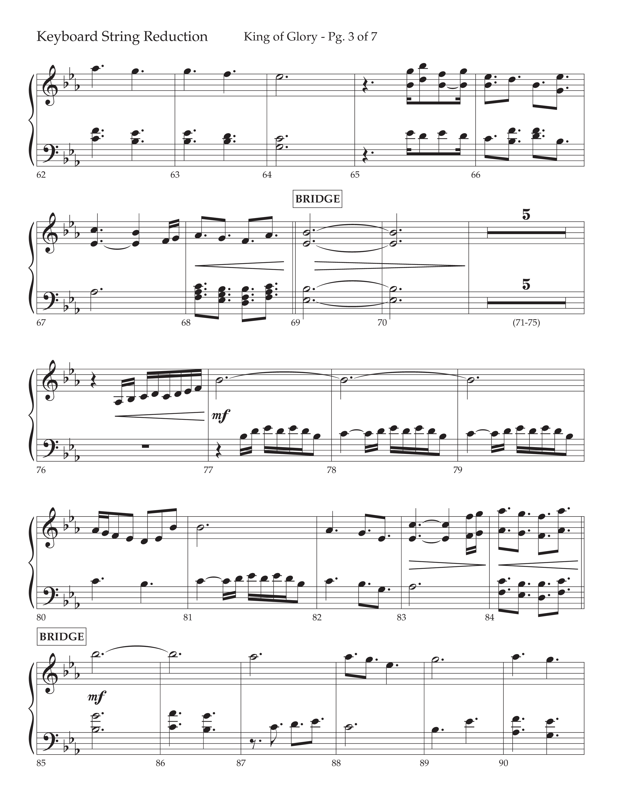 King Of Glory (Choral Anthem SATB) String Reduction (Lifeway Choral / Arr. David Wise / Orch. David Shipps)