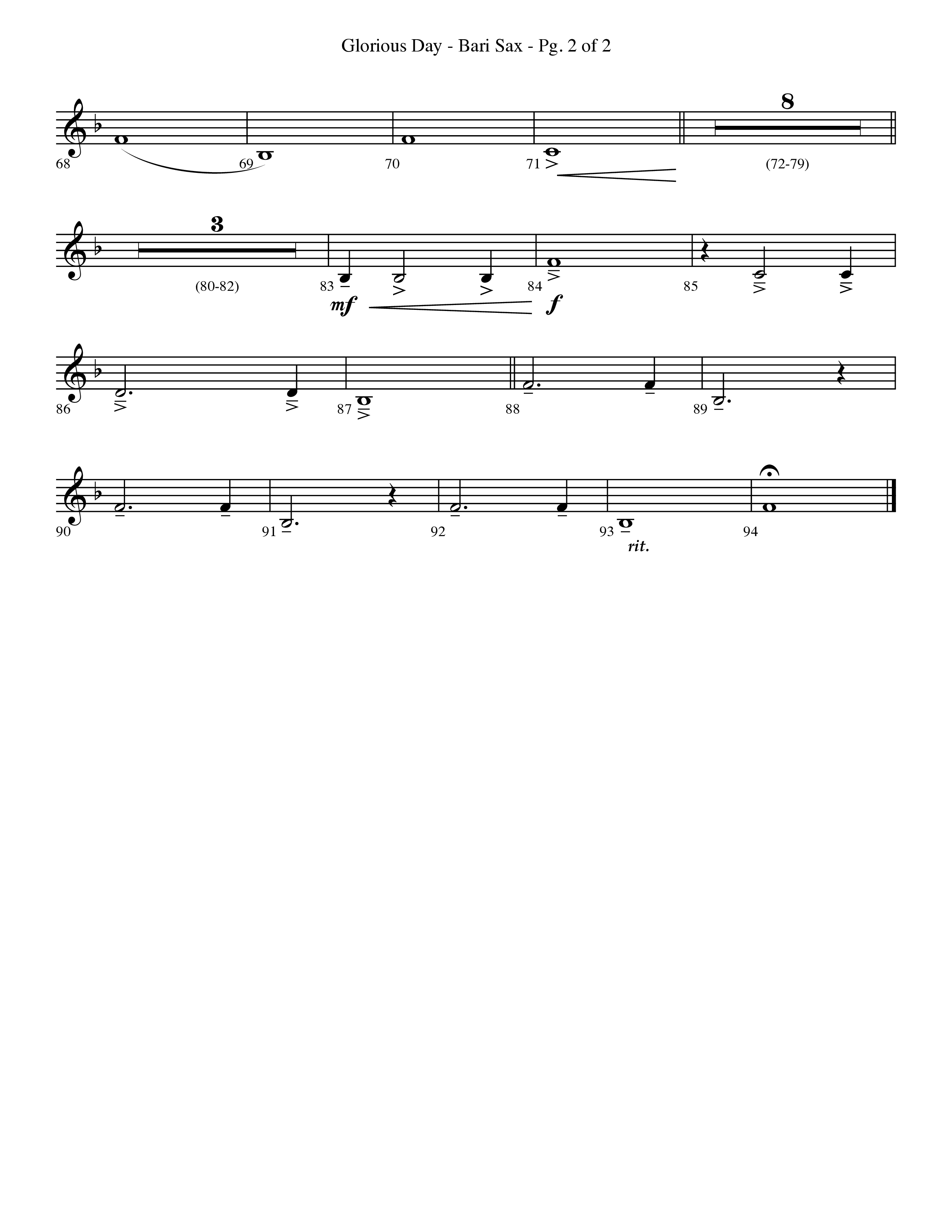 Glorious Day (Living He Loved Me) (Choral Anthem SATB) Bari Sax (Lifeway Choral / Arr. Travis Cottrell / Orch. Phillip Keveren)