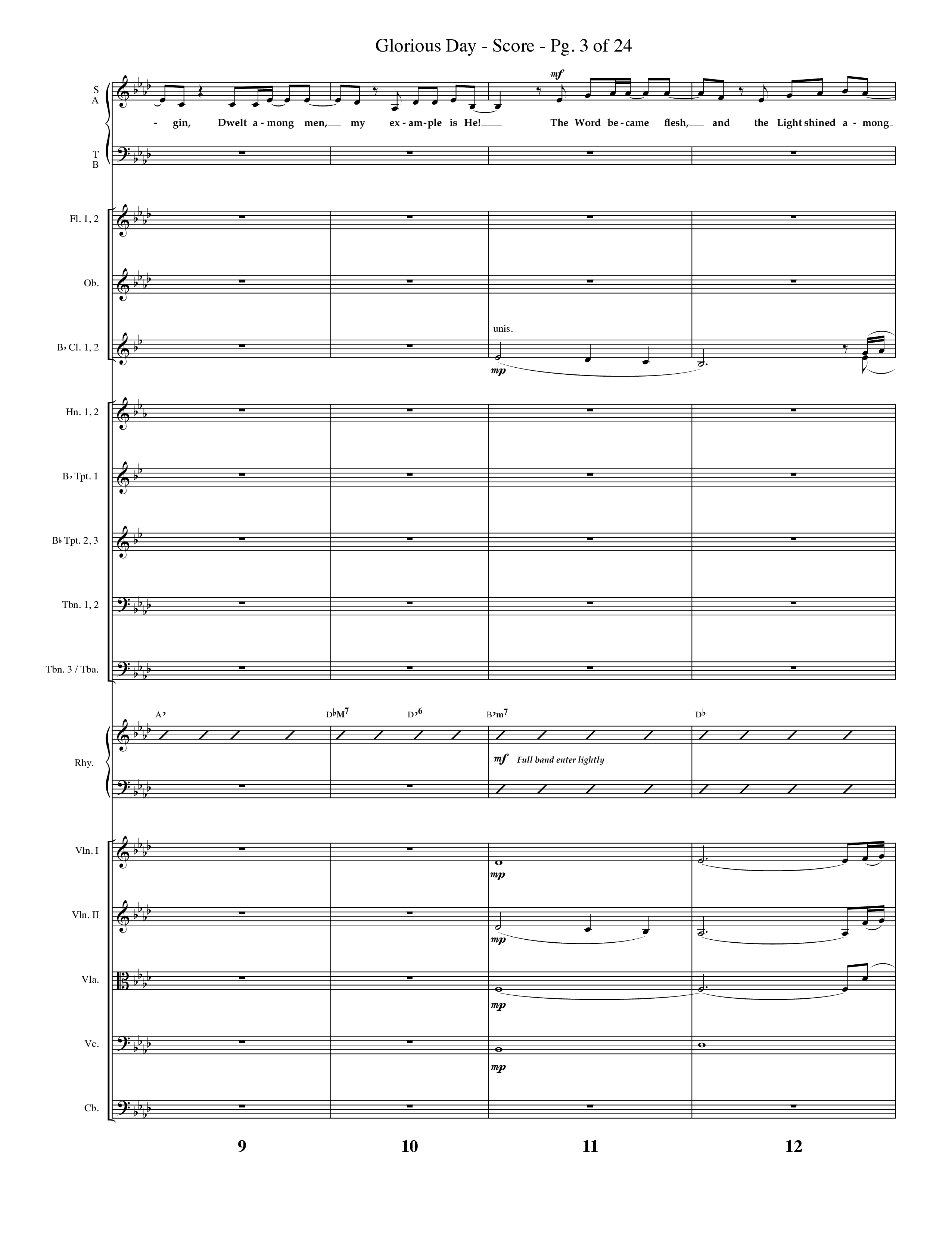 Glorious Day (Living He Loved Me) (Choral Anthem SATB) Orchestration (Lifeway Choral / Arr. Travis Cottrell / Orch. Phillip Keveren)