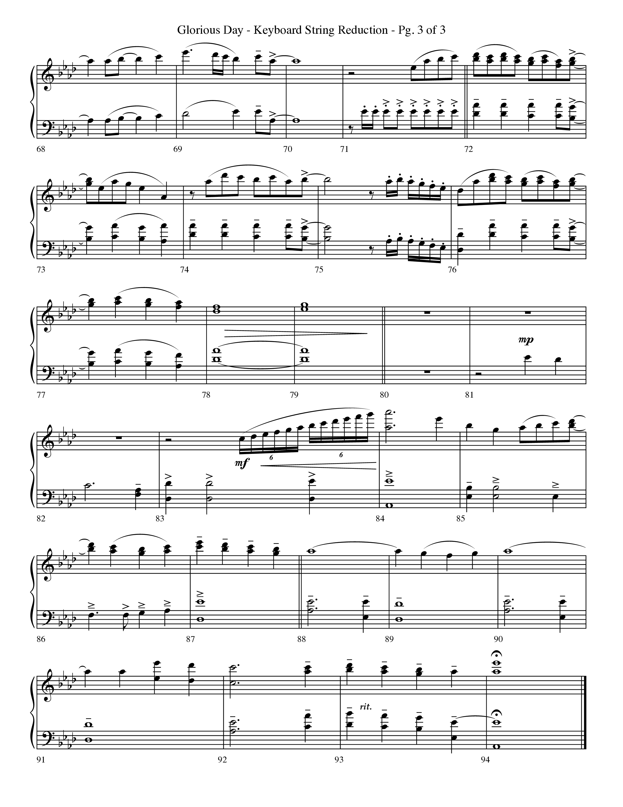 Glorious Day (Living He Loved Me) (Choral Anthem SATB) String Reduction (Lifeway Choral / Arr. Travis Cottrell / Orch. Phillip Keveren)