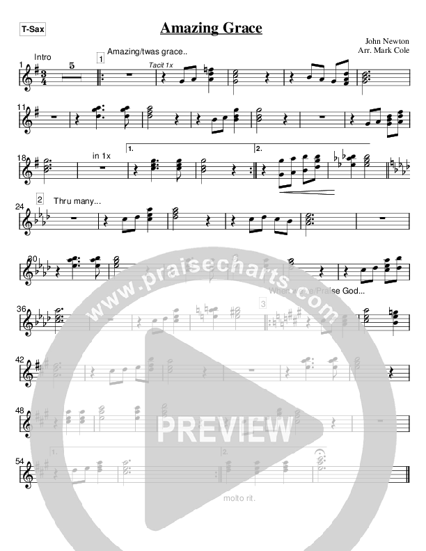 Amazing Grace Tenor Sax 2 (Mark Cole)