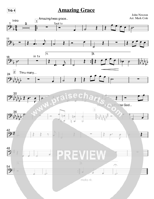 Amazing Grace Trombone 4 (Mark Cole)