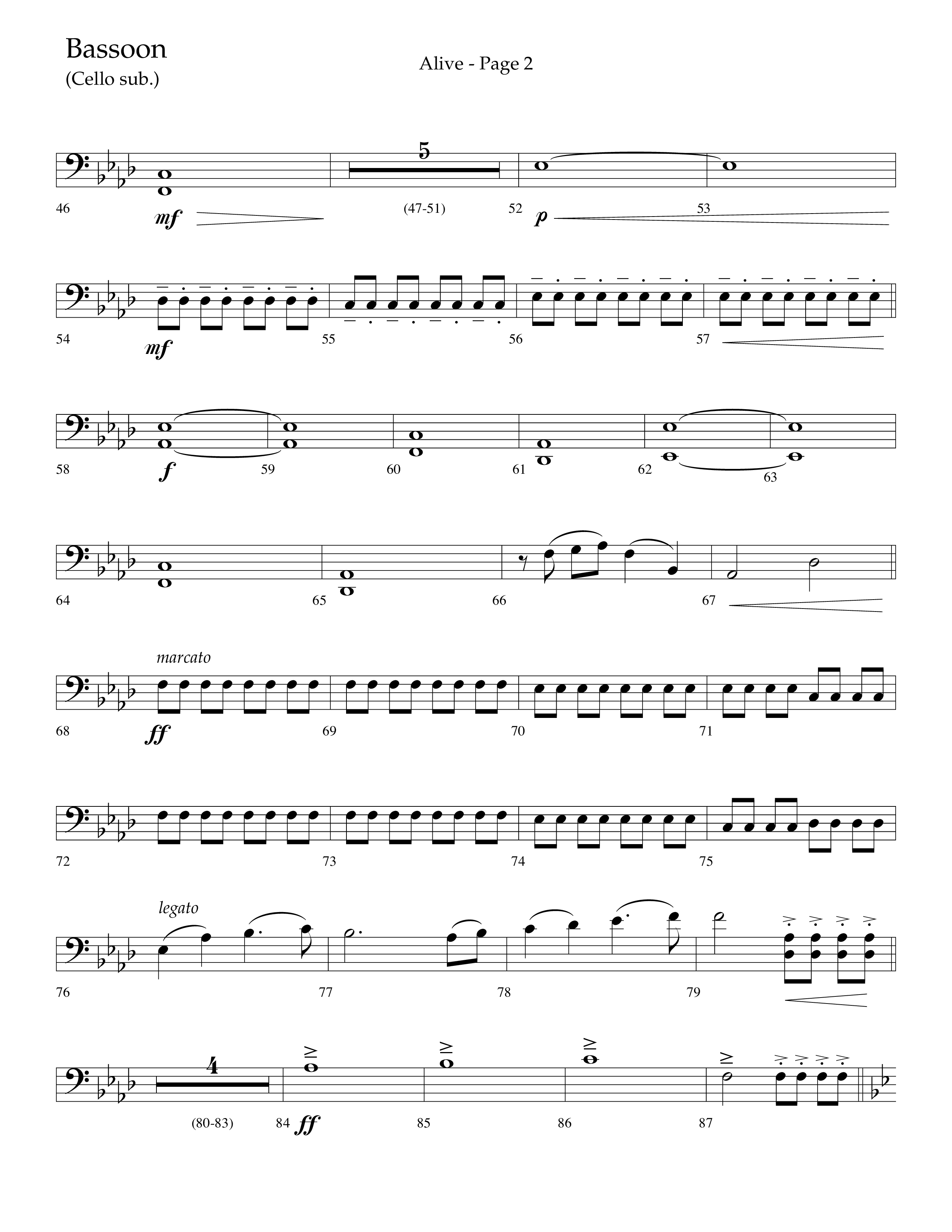 Alive (Mary Magdalene) (Choral Anthem SATB) Bassoon (Lifeway Choral / Arr. Travis Cottrell / Orch. Phillip Keveren)