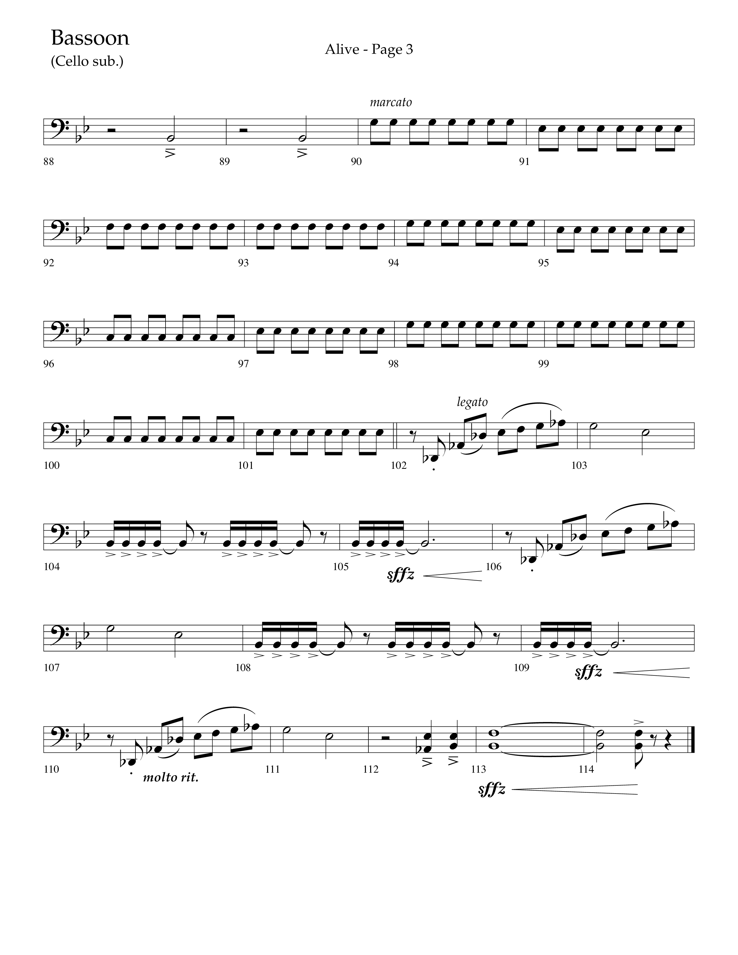 Alive (Mary Magdalene) (Choral Anthem SATB) Bassoon (Lifeway Choral / Arr. Travis Cottrell / Orch. Phillip Keveren)