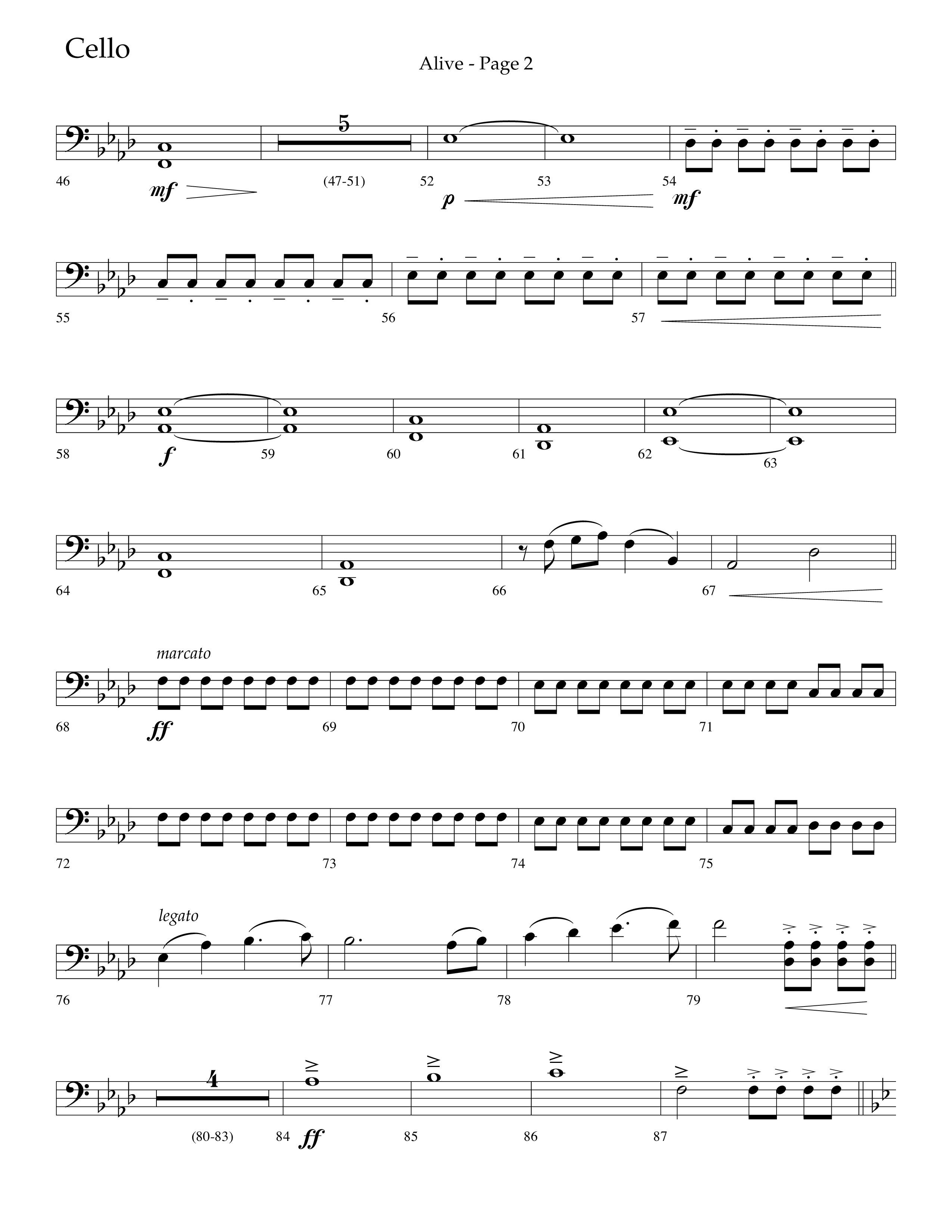 Alive (Mary Magdalene) (Choral Anthem SATB) Cello (Lifeway Choral / Arr. Travis Cottrell / Orch. Phillip Keveren)