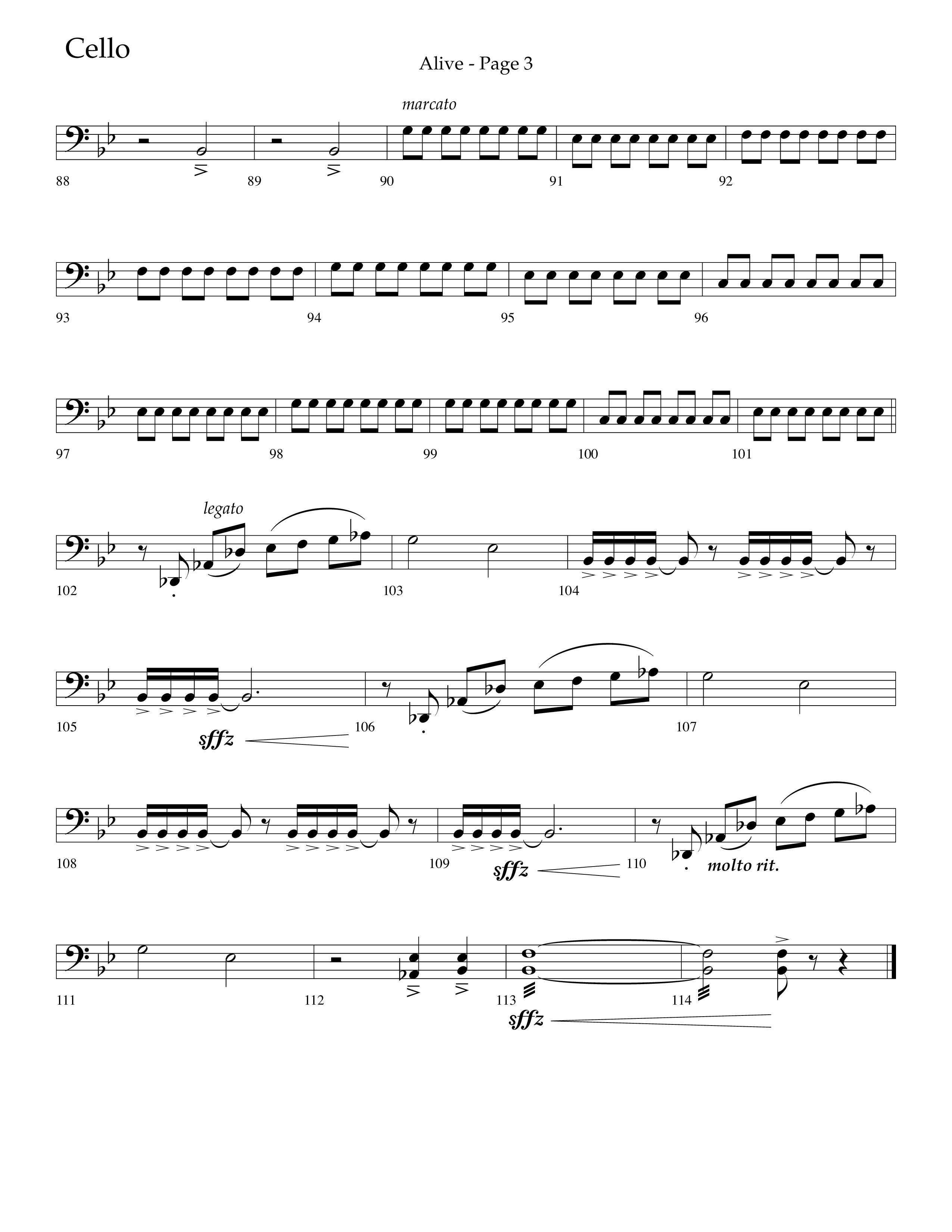 Alive (Mary Magdalene) (Choral Anthem SATB) Cello (Lifeway Choral / Arr. Travis Cottrell / Orch. Phillip Keveren)