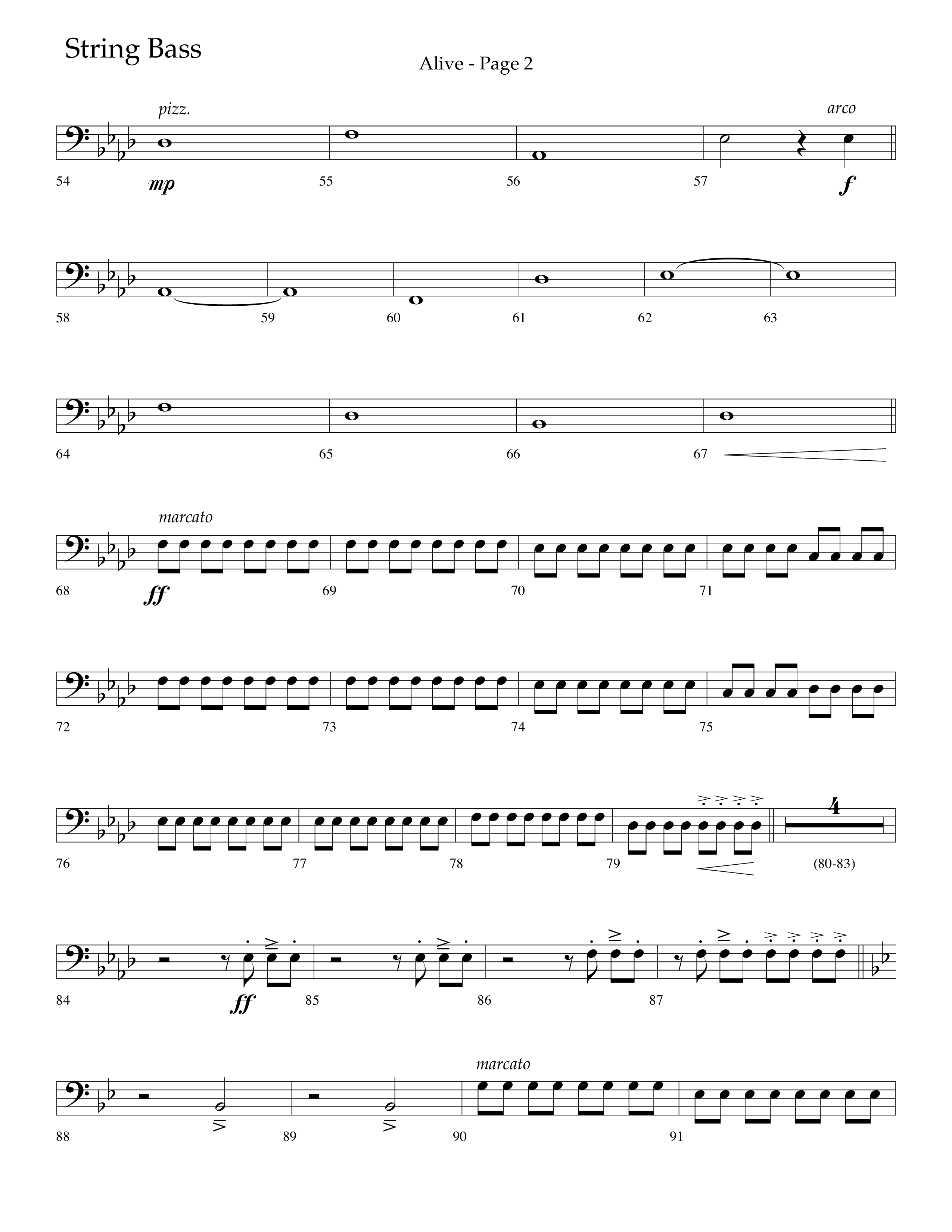 Alive (Mary Magdalene) (Choral Anthem SATB) String Bass (Lifeway Choral / Arr. Travis Cottrell / Orch. Phillip Keveren)