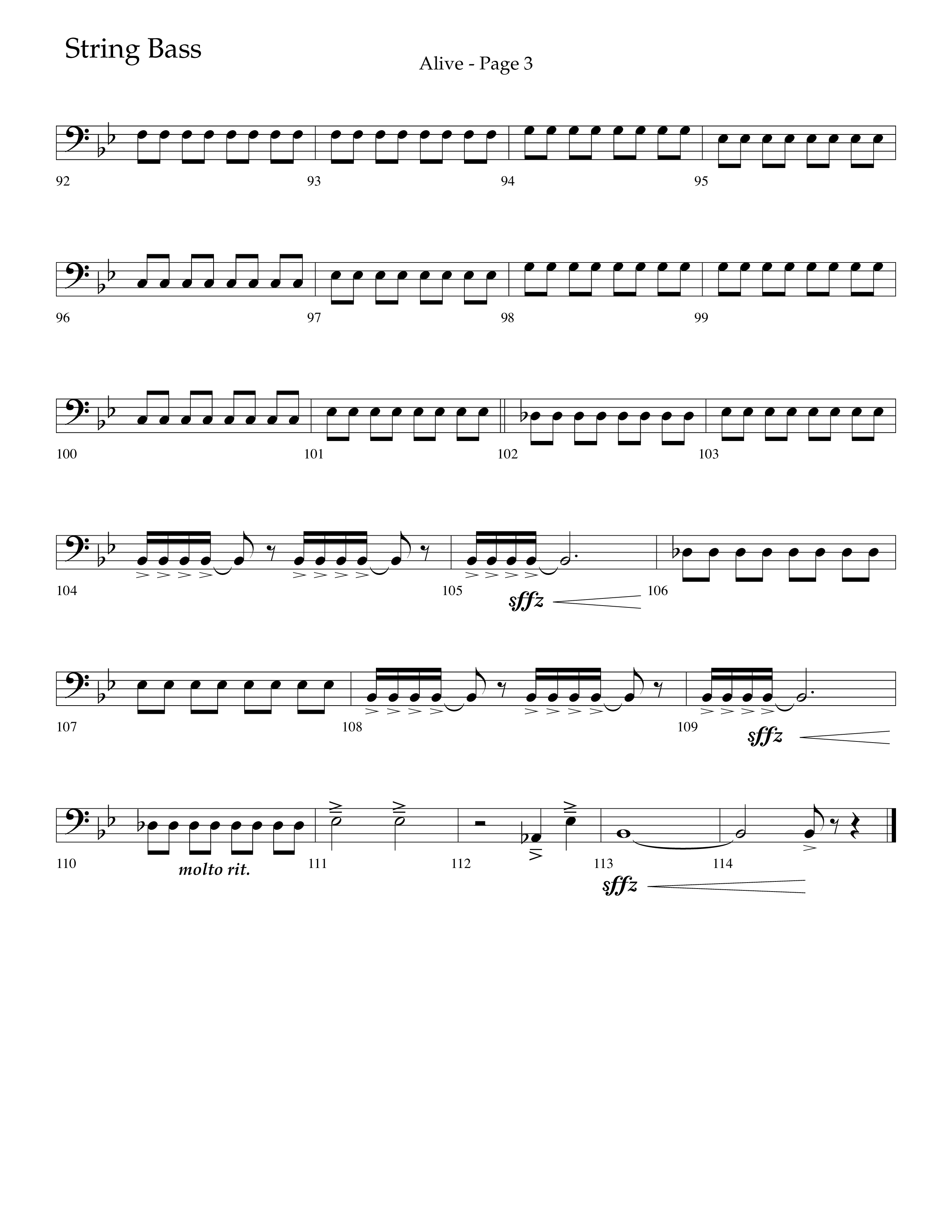 Alive (Mary Magdalene) (Choral Anthem SATB) String Bass (Lifeway Choral / Arr. Travis Cottrell / Orch. Phillip Keveren)