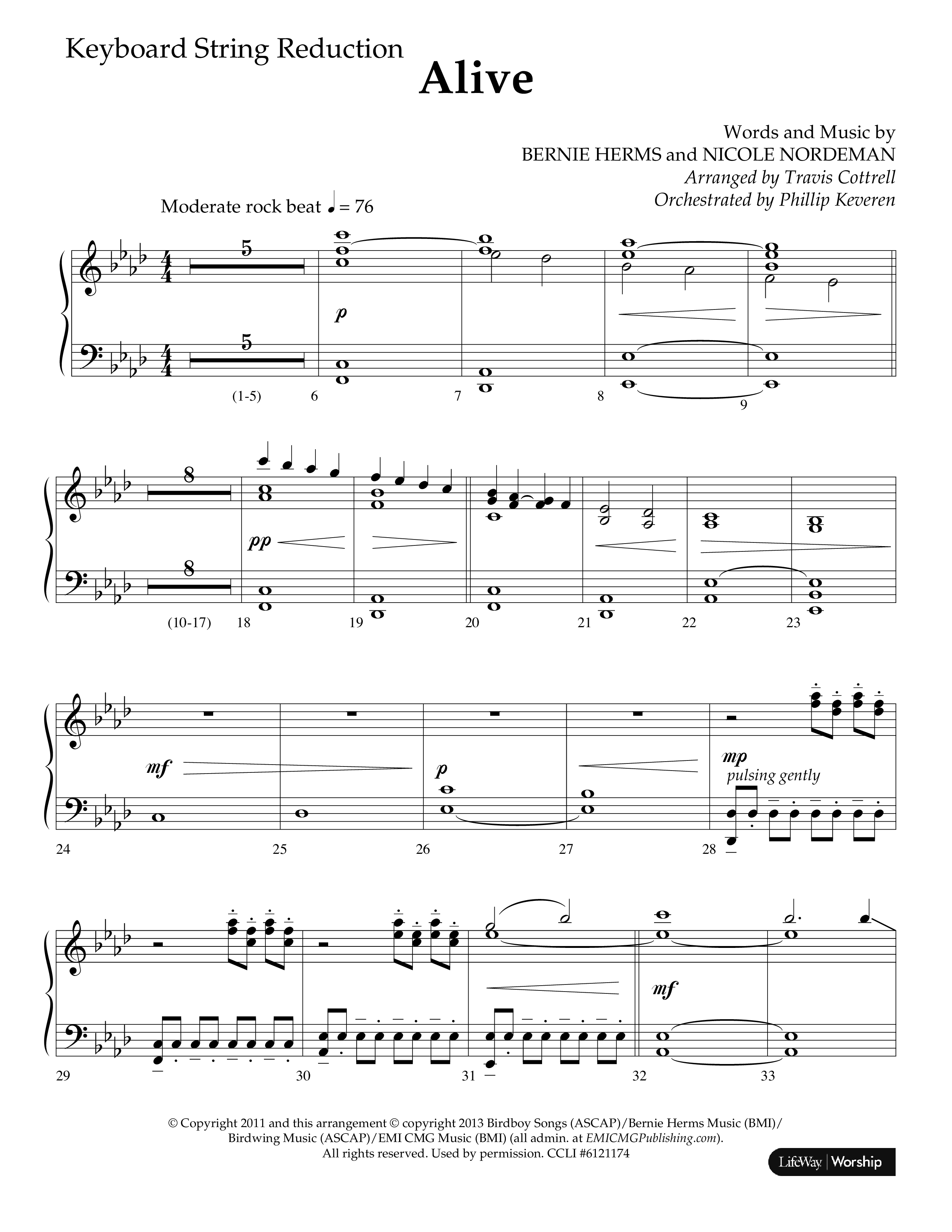 Alive (Mary Magdalene) (Choral Anthem SATB) String Reduction (Lifeway Choral / Arr. Travis Cottrell / Orch. Phillip Keveren)