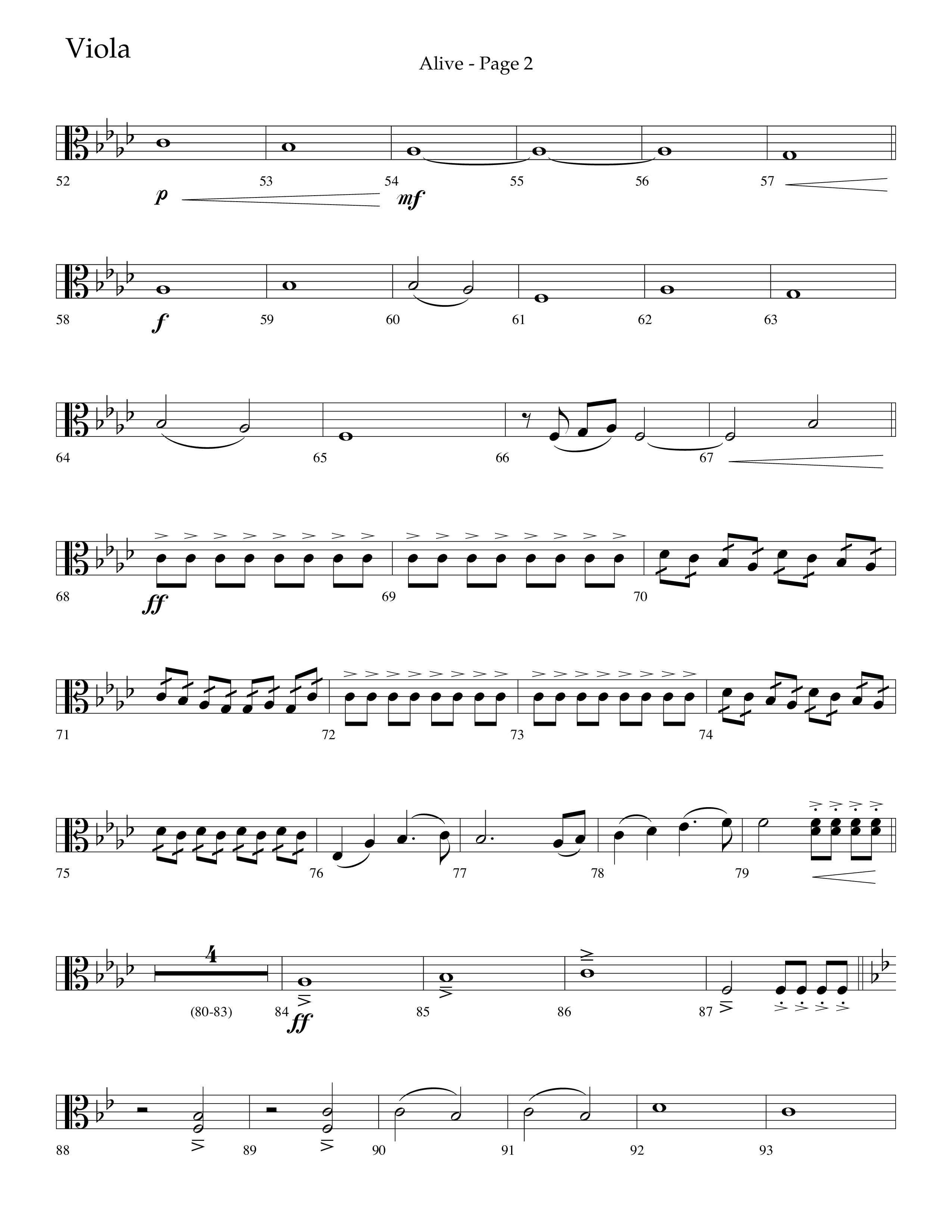 Alive (Mary Magdalene) (Choral Anthem SATB) Viola (Lifeway Choral / Arr. Travis Cottrell / Orch. Phillip Keveren)