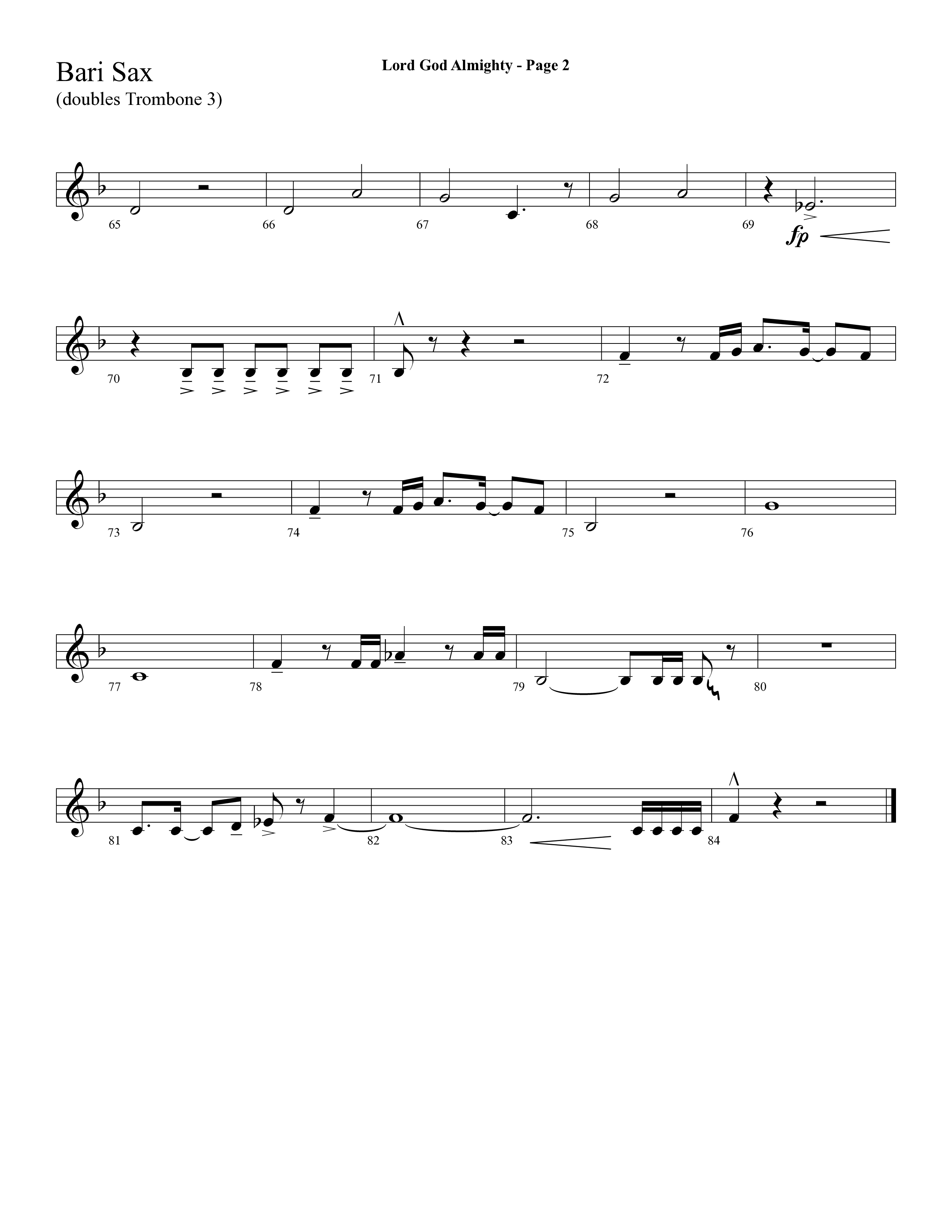 Lord God Almighty (Choral Anthem SATB) Bari Sax (Lifeway Choral / Arr. Dave Williamson)