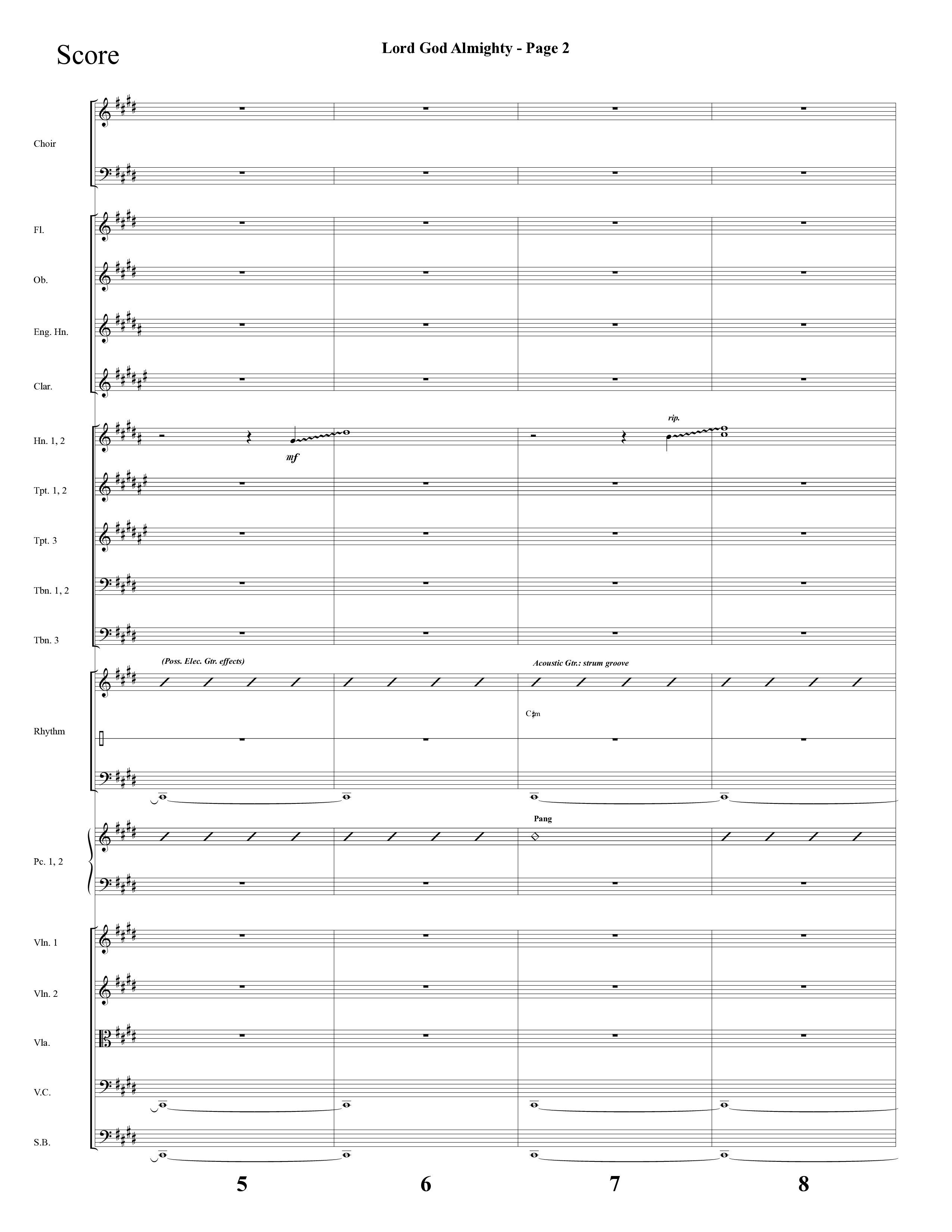 Lord God Almighty (Choral Anthem SATB) Orchestration (Lifeway Choral / Arr. Dave Williamson)