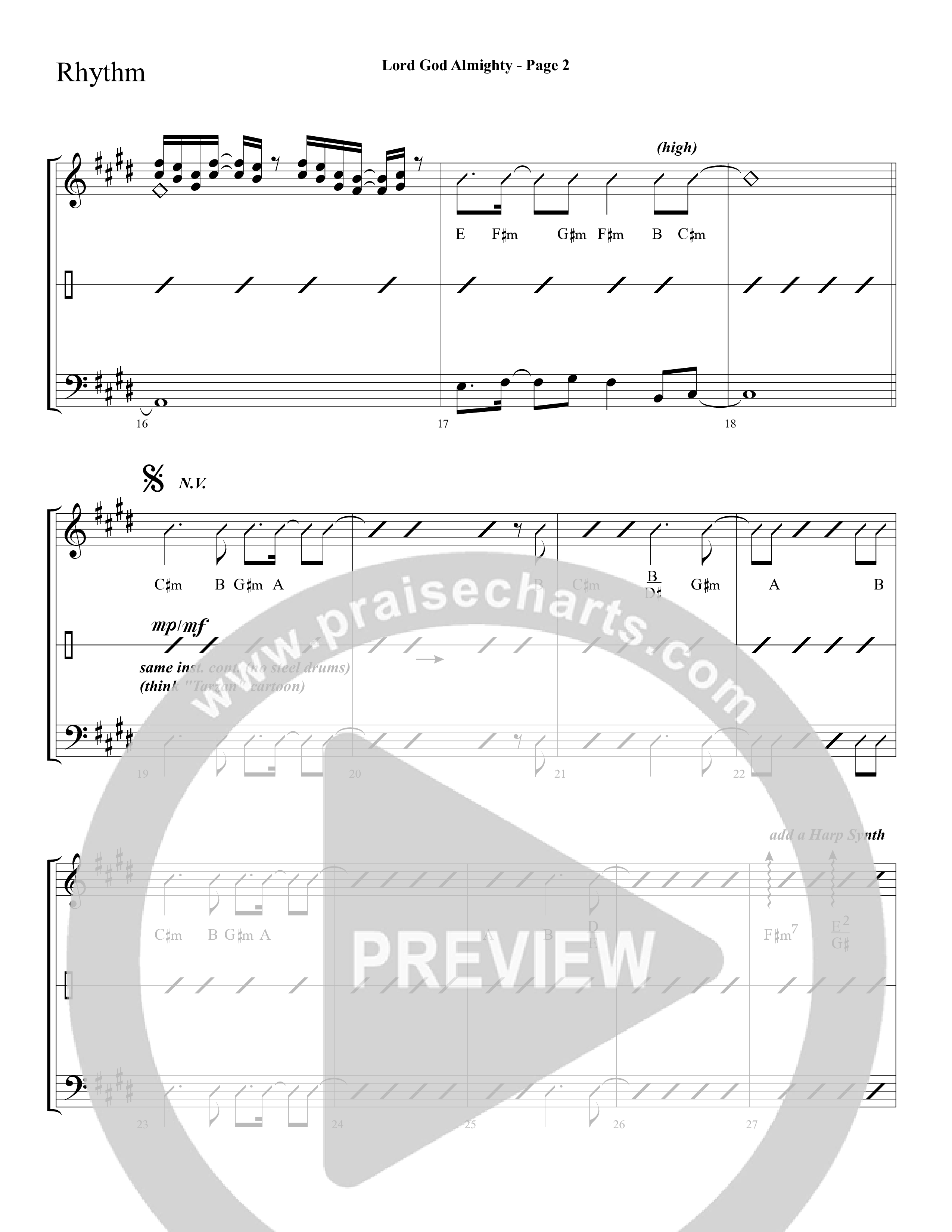 Lord God Almighty (Choral Anthem SATB) Lead Melody & Rhythm (Lifeway Choral / Arr. Dave Williamson)