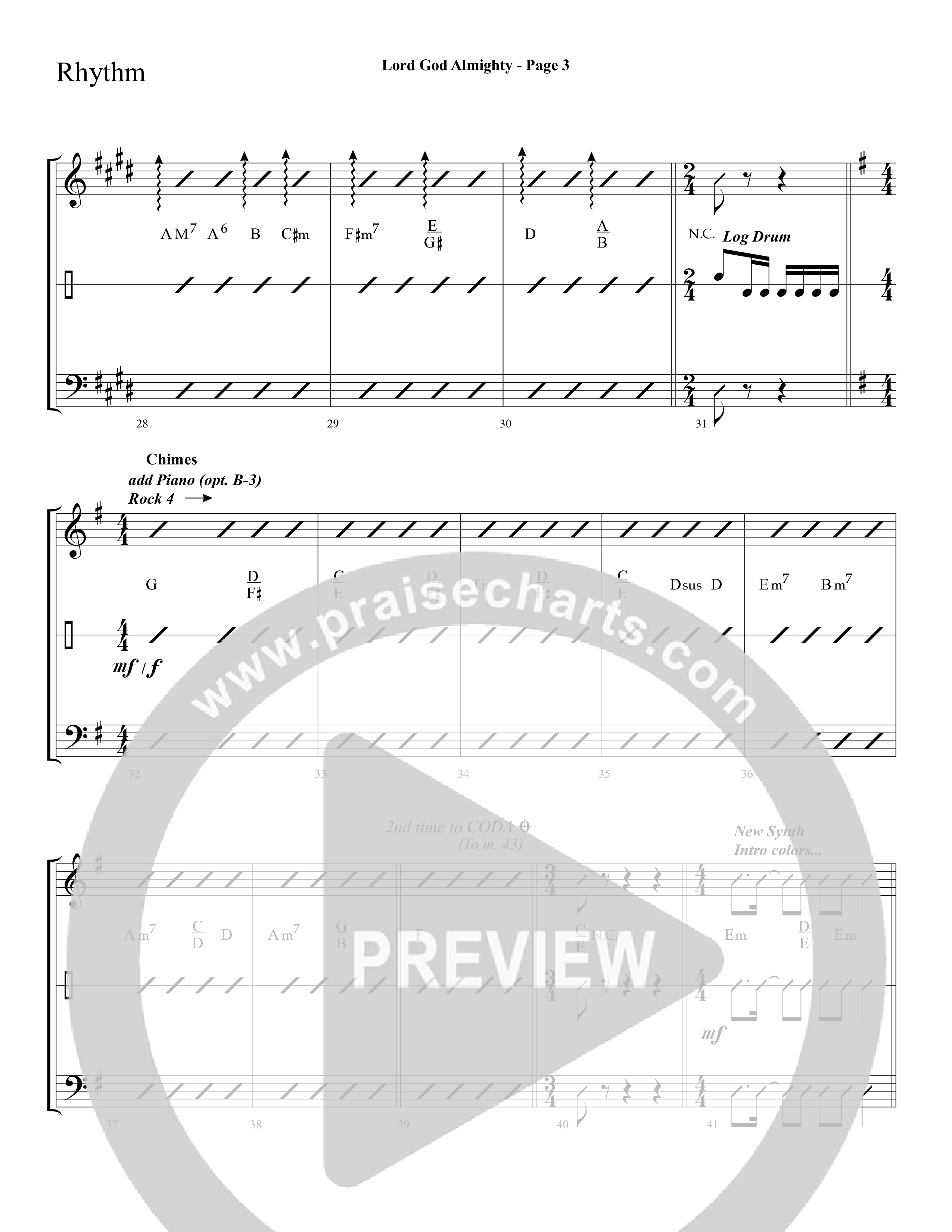 Lord God Almighty (Choral Anthem SATB) Lead Melody & Rhythm (Lifeway Choral / Arr. Dave Williamson)