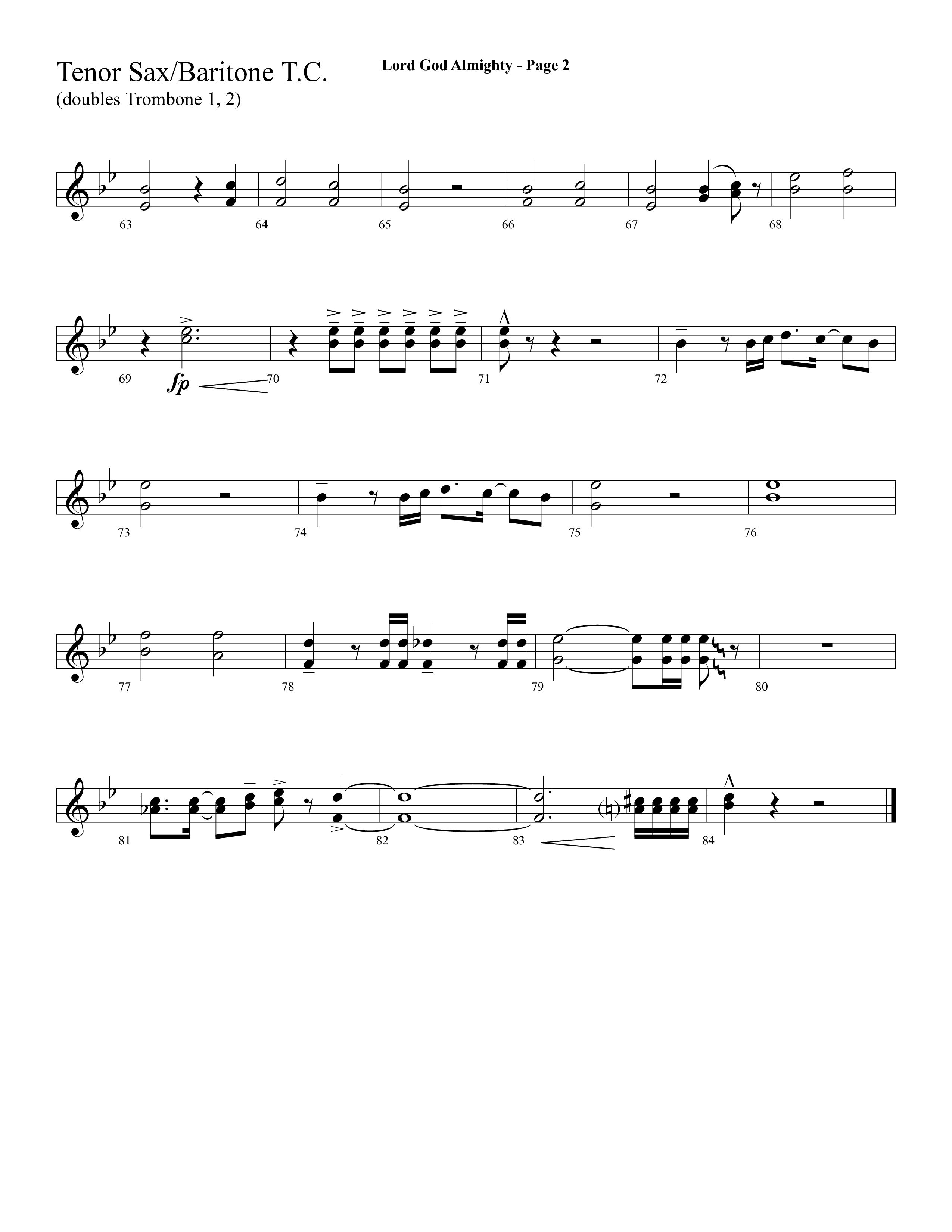 Lord God Almighty (Choral Anthem SATB) Tenor Sax/Baritone T.C. (Lifeway Choral / Arr. Dave Williamson)