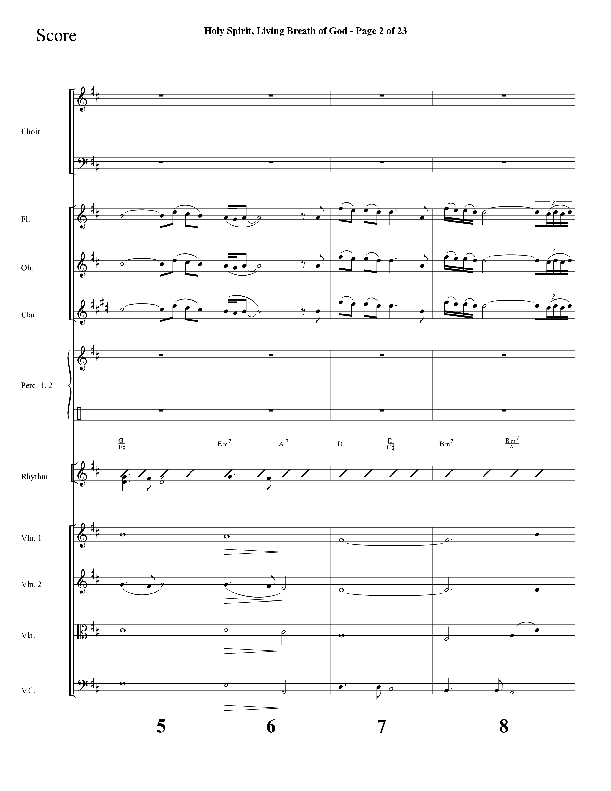 Holy Spirit Living Breath Of God (with Gabriel's Oboe) (Choral Anthem SATB) Orchestration (Lifeway Choral / Arr. David Hamilton)