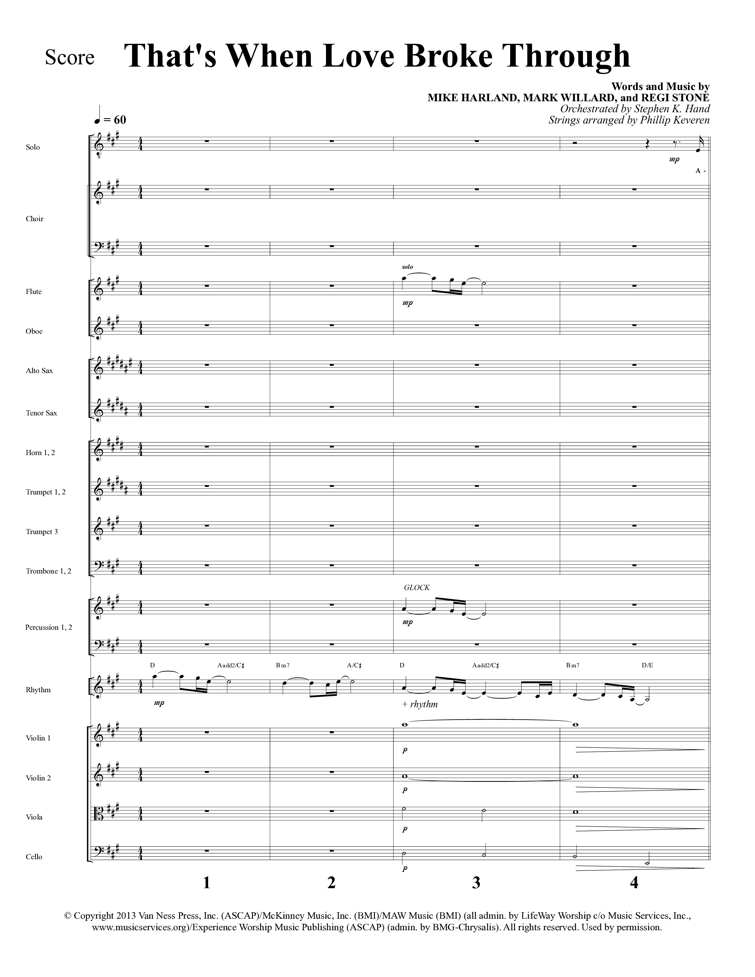 That's When Love Broke Through (Choral Anthem SATB) Conductor's Score (Lifeway Choral / Arr. Mark Willard / Orch. Stephen K. Hand / Orch. Phillip Keveren)