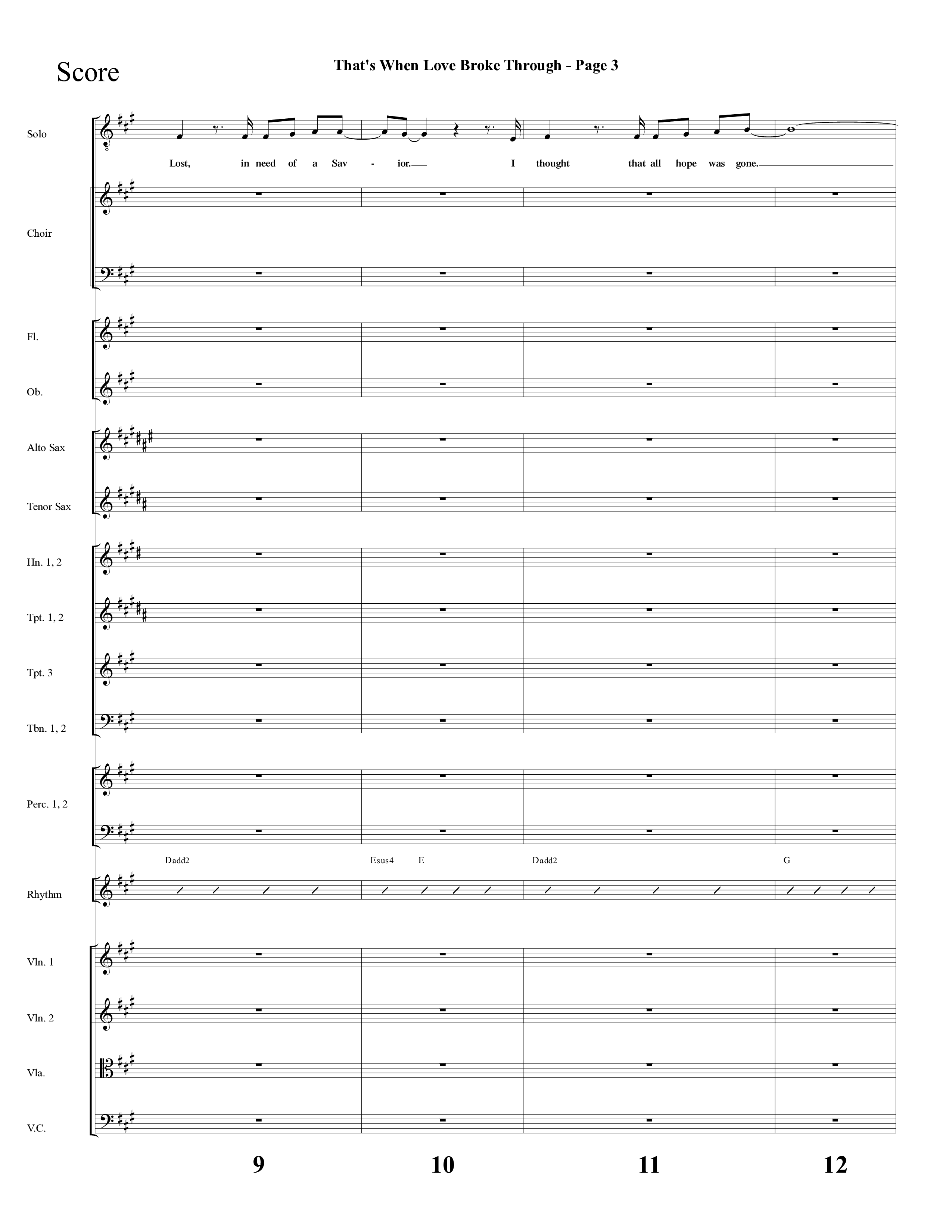 That's When Love Broke Through (Choral Anthem SATB) Orchestration (Lifeway Choral / Arr. Mark Willard / Orch. Stephen K. Hand / Orch. Phillip Keveren)