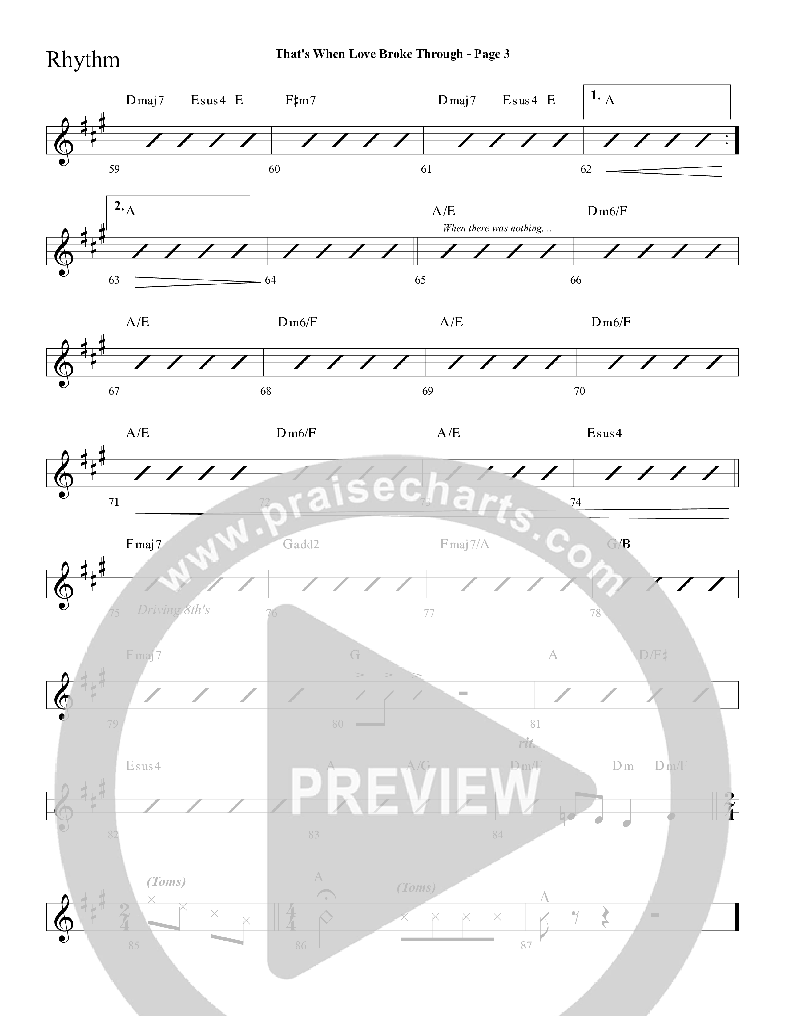 That's When Love Broke Through (Choral Anthem SATB) Lead Melody & Rhythm (Lifeway Choral / Arr. Mark Willard / Orch. Stephen K. Hand / Orch. Phillip Keveren)