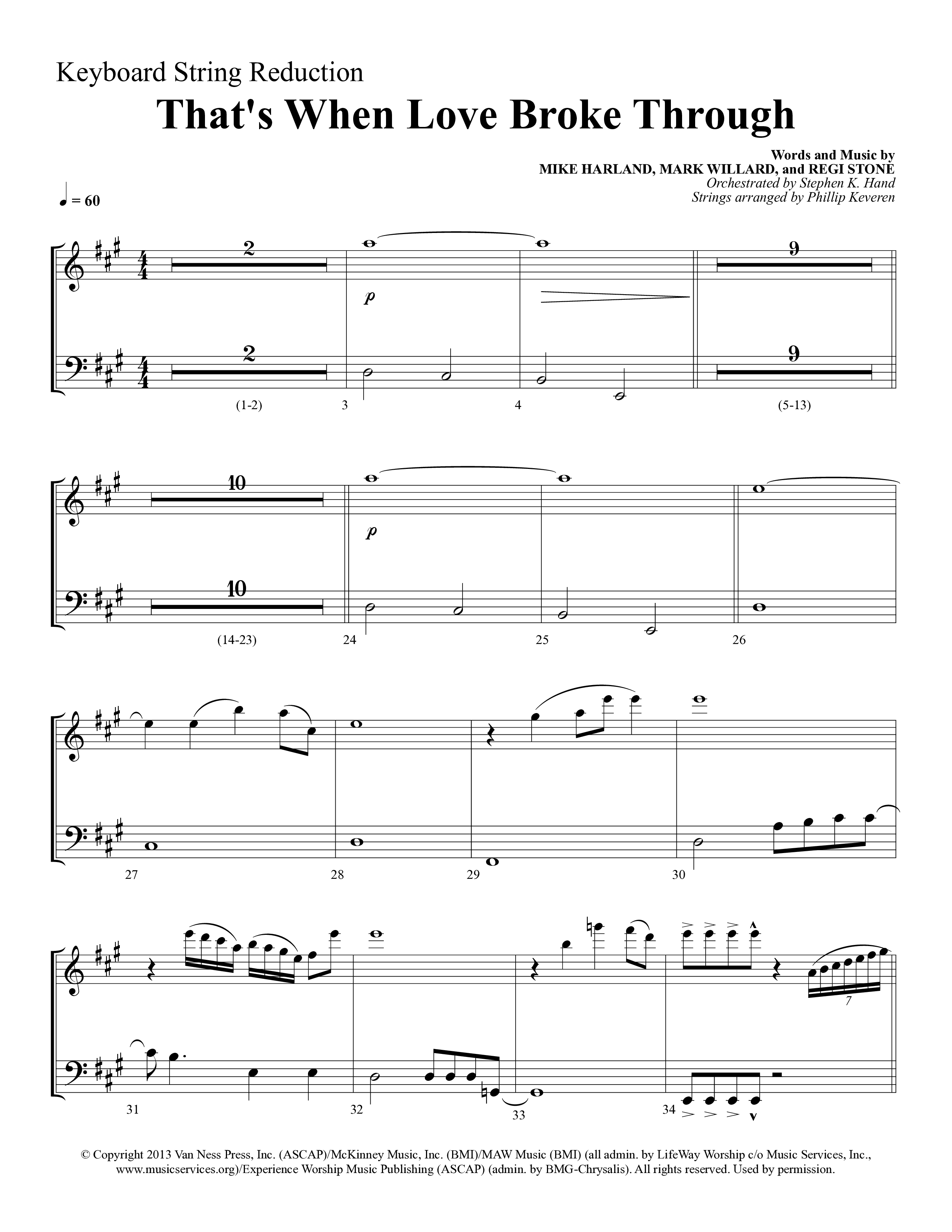 That's When Love Broke Through (Choral Anthem SATB) String Reduction (Lifeway Choral / Arr. Mark Willard / Orch. Stephen K. Hand / Orch. Phillip Keveren)