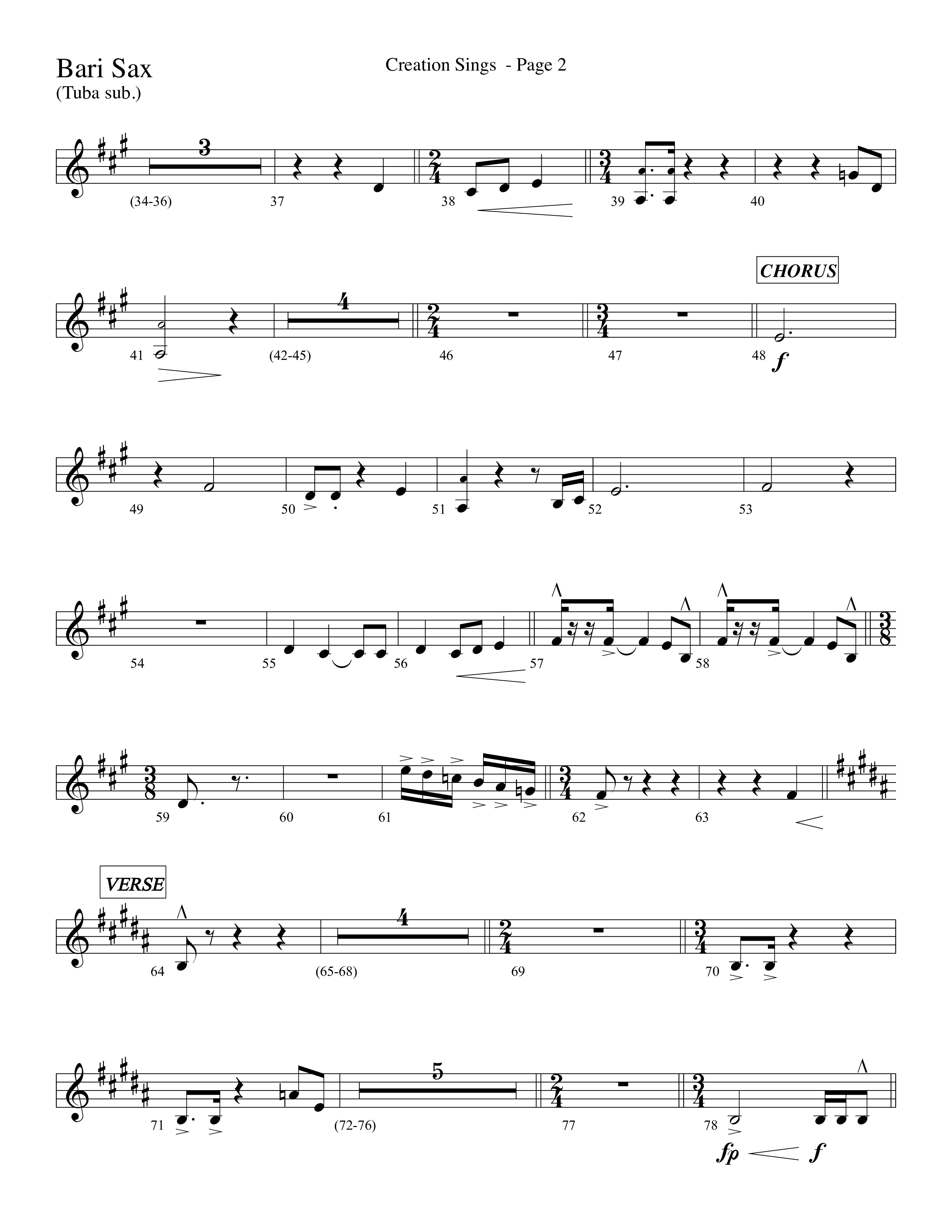 Creation Sings (Choral Anthem SATB) Bari Sax (Lifeway Choral / Arr. David Hamilton)