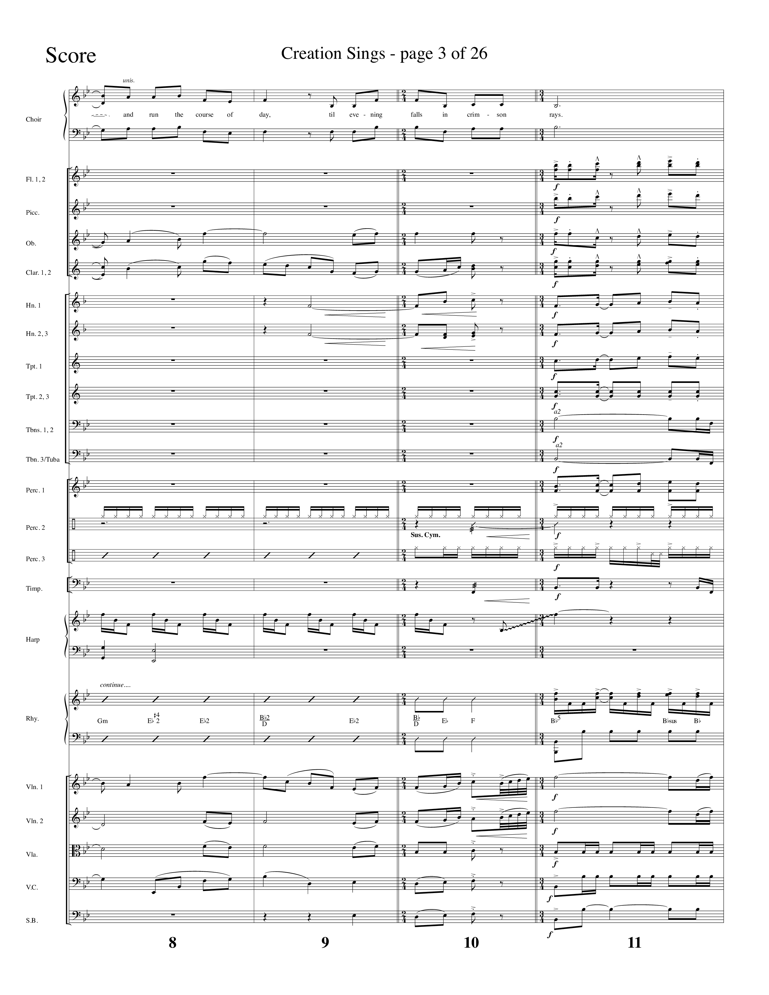 Creation Sings (Choral Anthem SATB) Orchestration (Lifeway Choral / Arr. David Hamilton)