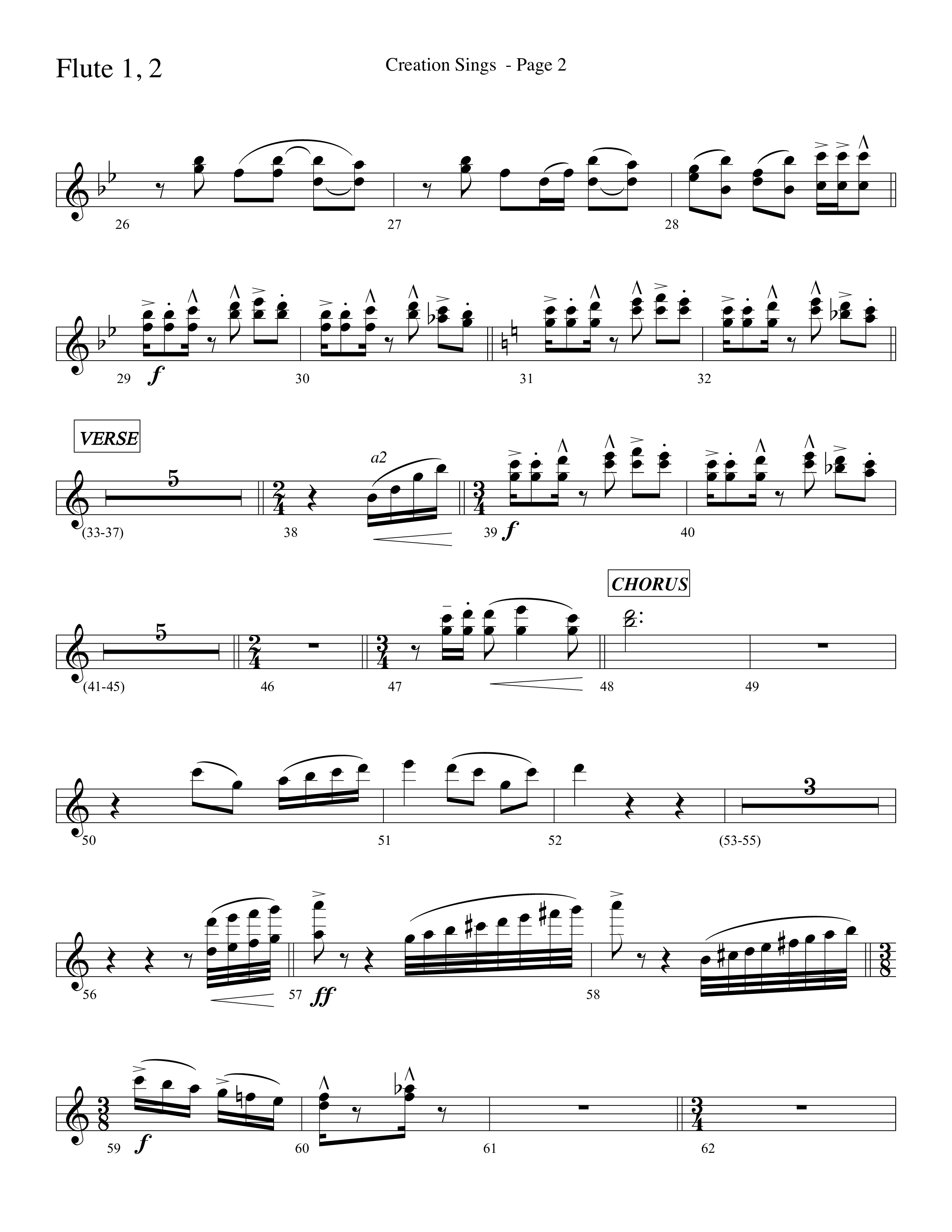 Creation Sings (Choral Anthem SATB) Flute 1/2 (Lifeway Choral / Arr. David Hamilton)