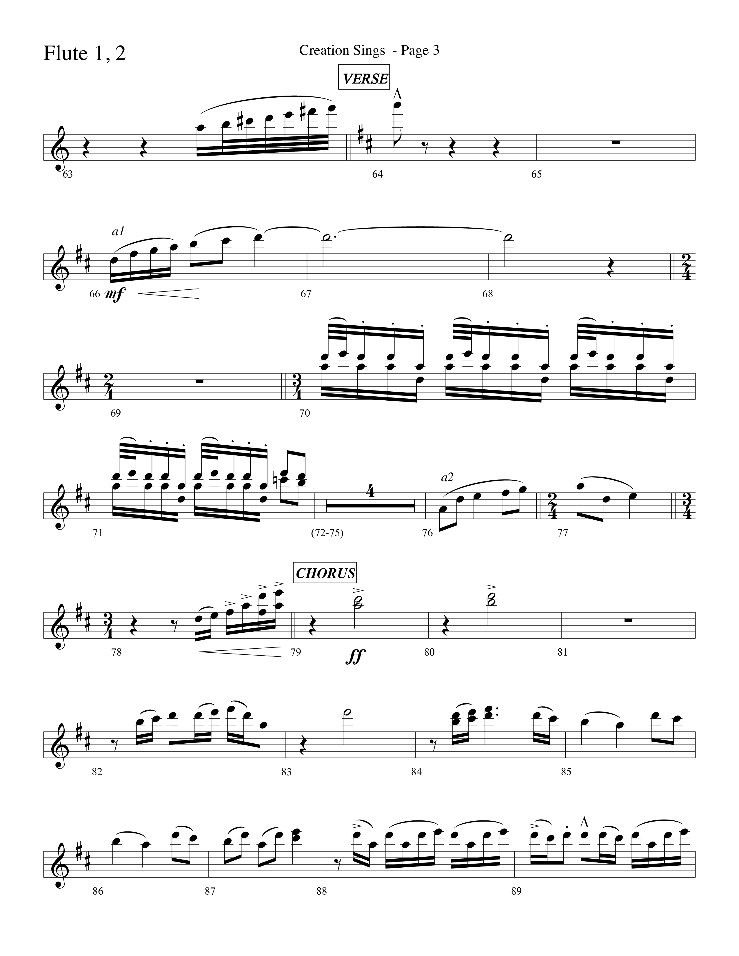 Creation Sings (Choral Anthem SATB) Flute 1/2 (Lifeway Choral / Arr. David Hamilton)