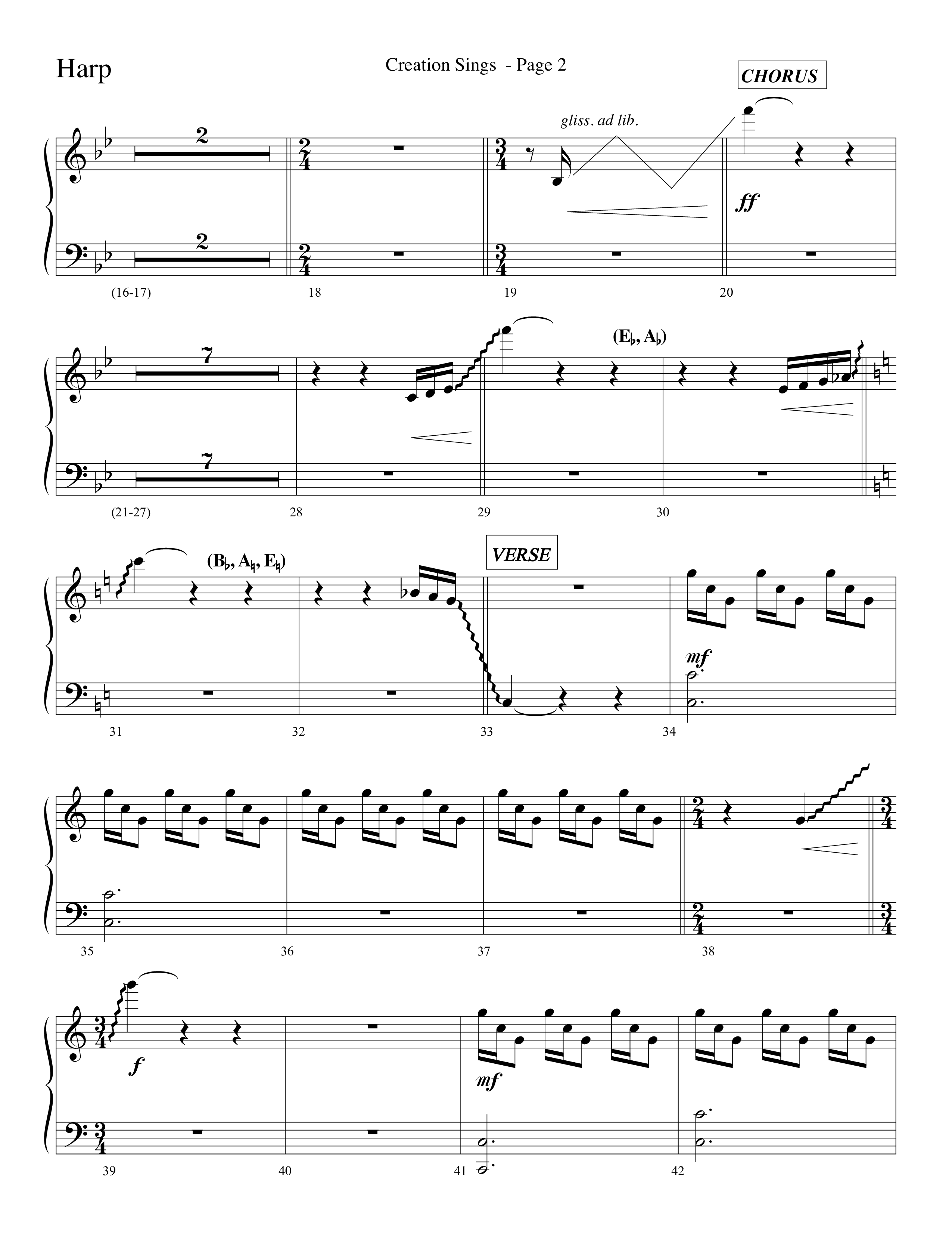 Creation Sings (Choral Anthem SATB) Harp (Lifeway Choral / Arr. David Hamilton)