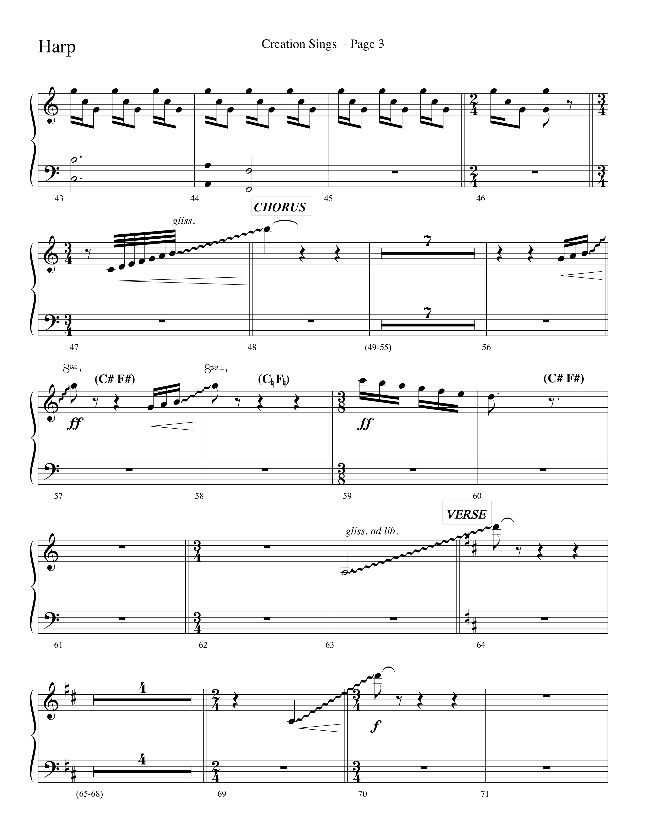 Creation Sings (Choral Anthem SATB) Harp (Lifeway Choral / Arr. David Hamilton)