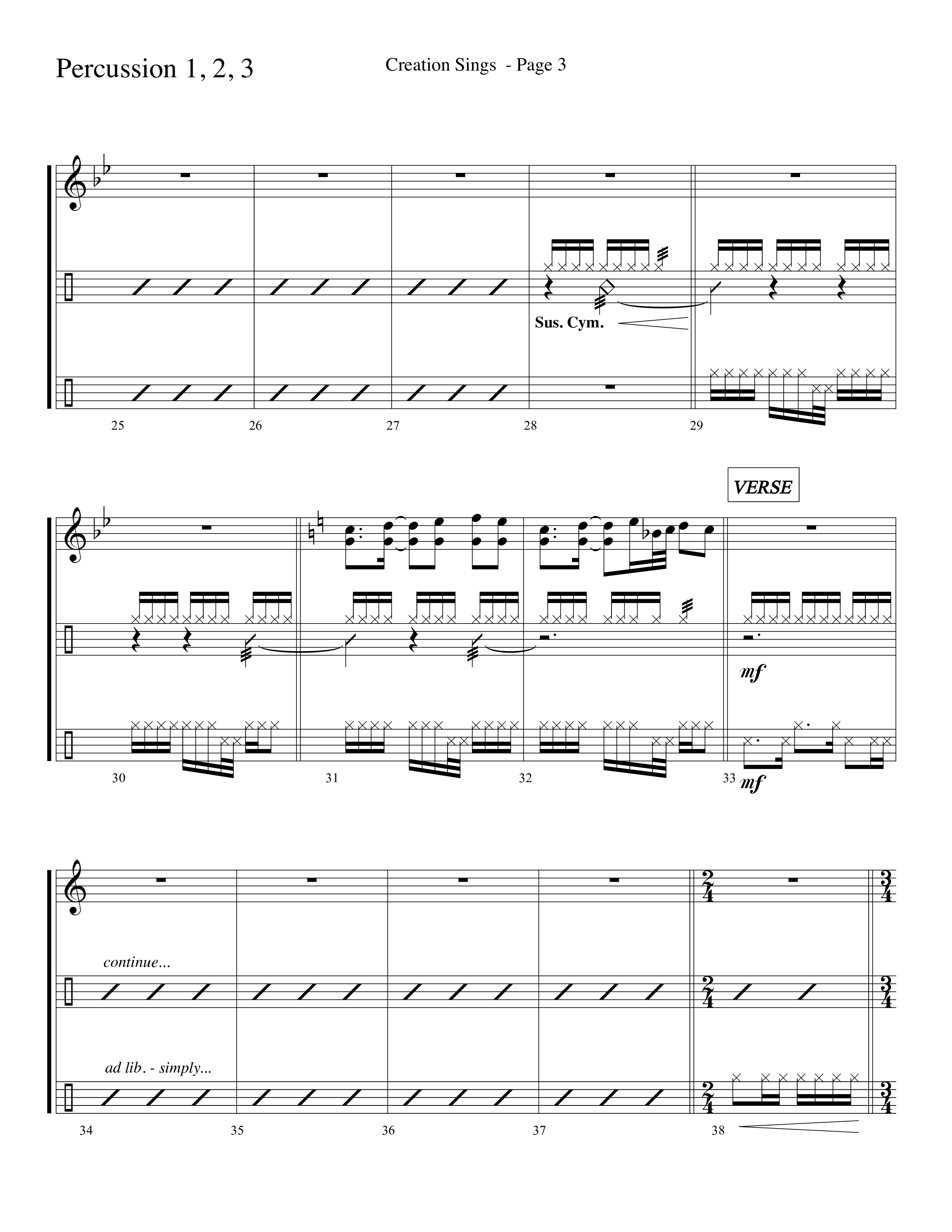 Creation Sings (Choral Anthem SATB) Percussion (Lifeway Choral / Arr. David Hamilton)
