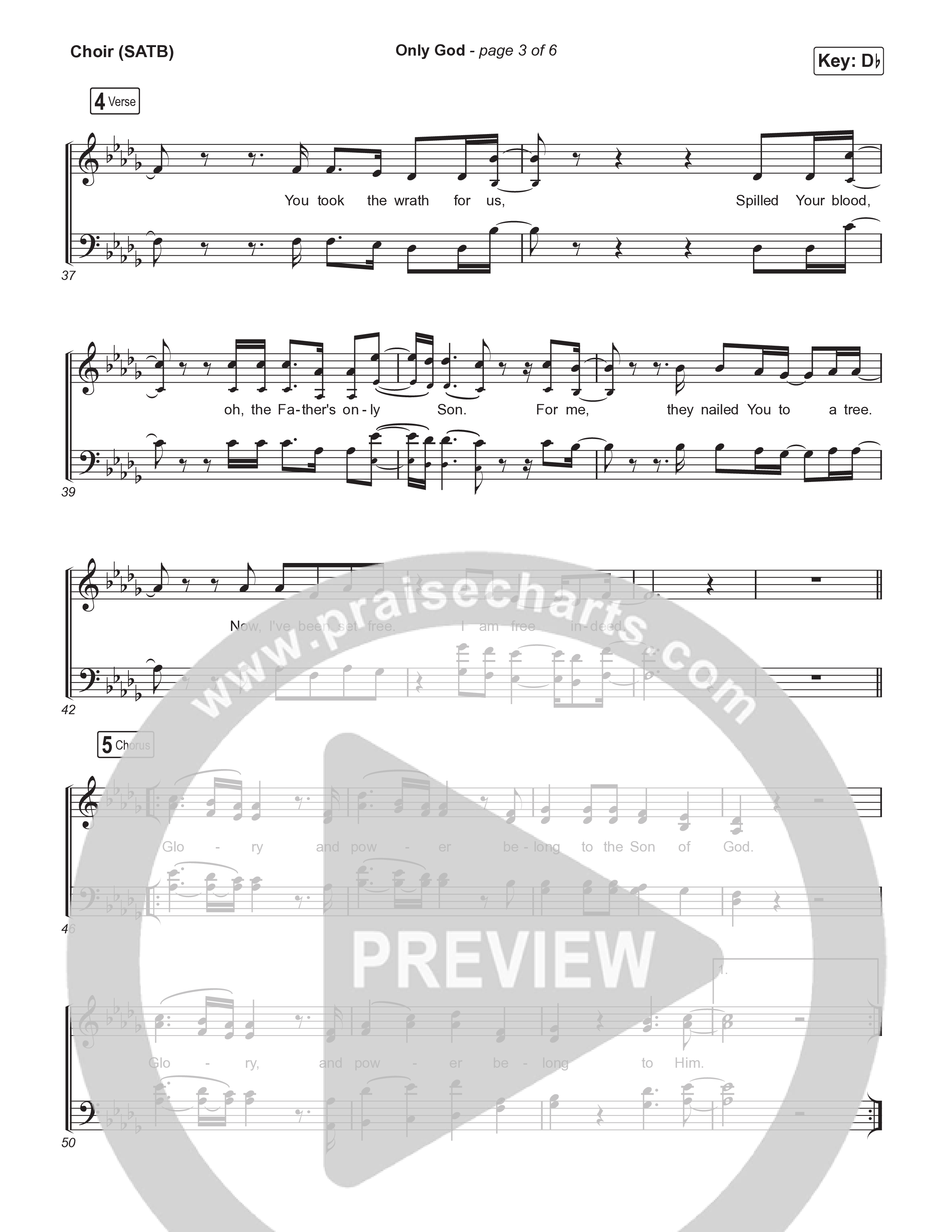 Only God Choir Sheet (SATB) (Circuit Rider Music / Lucas McCloud)