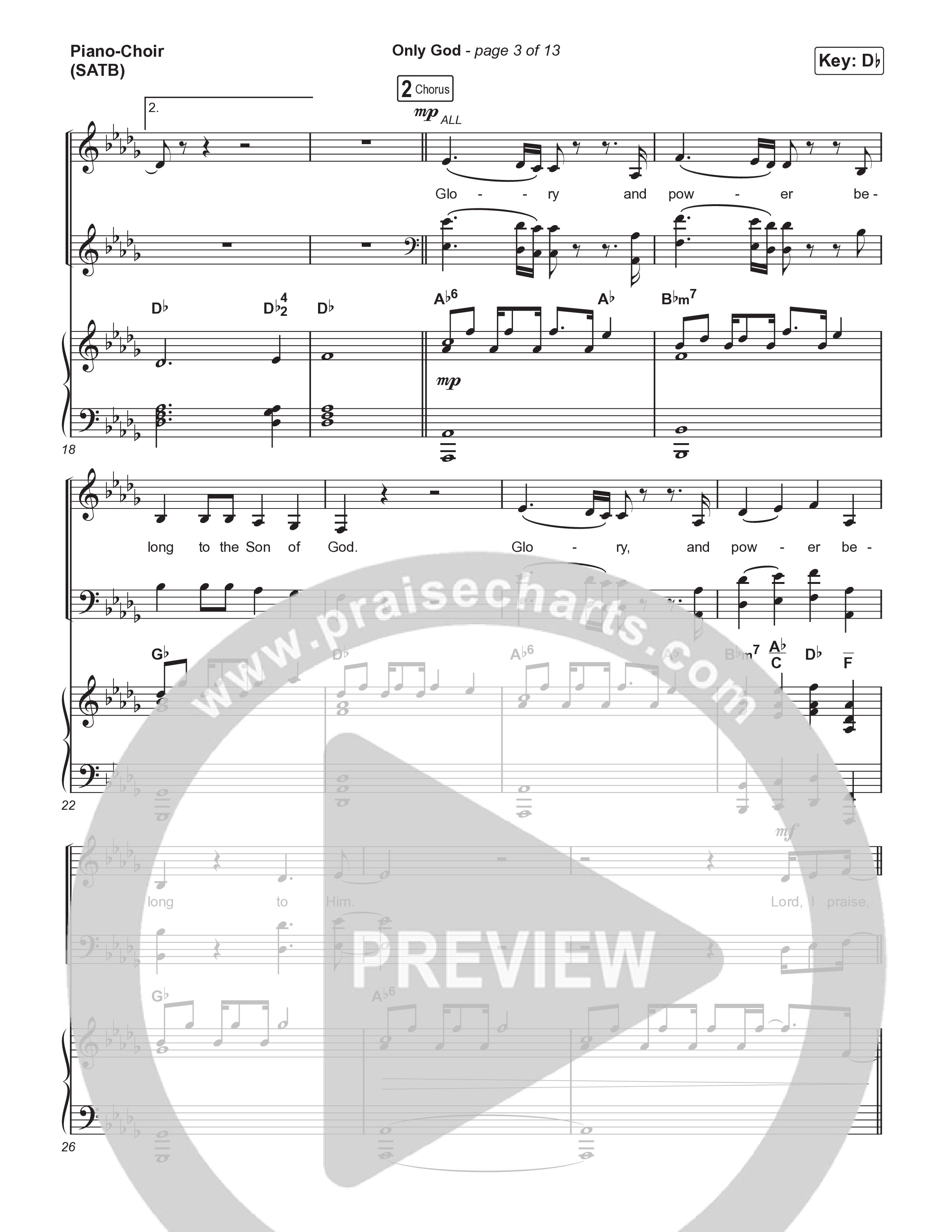 Only God Piano/Vocal (SATB) (Circuit Rider Music / Lucas McCloud)