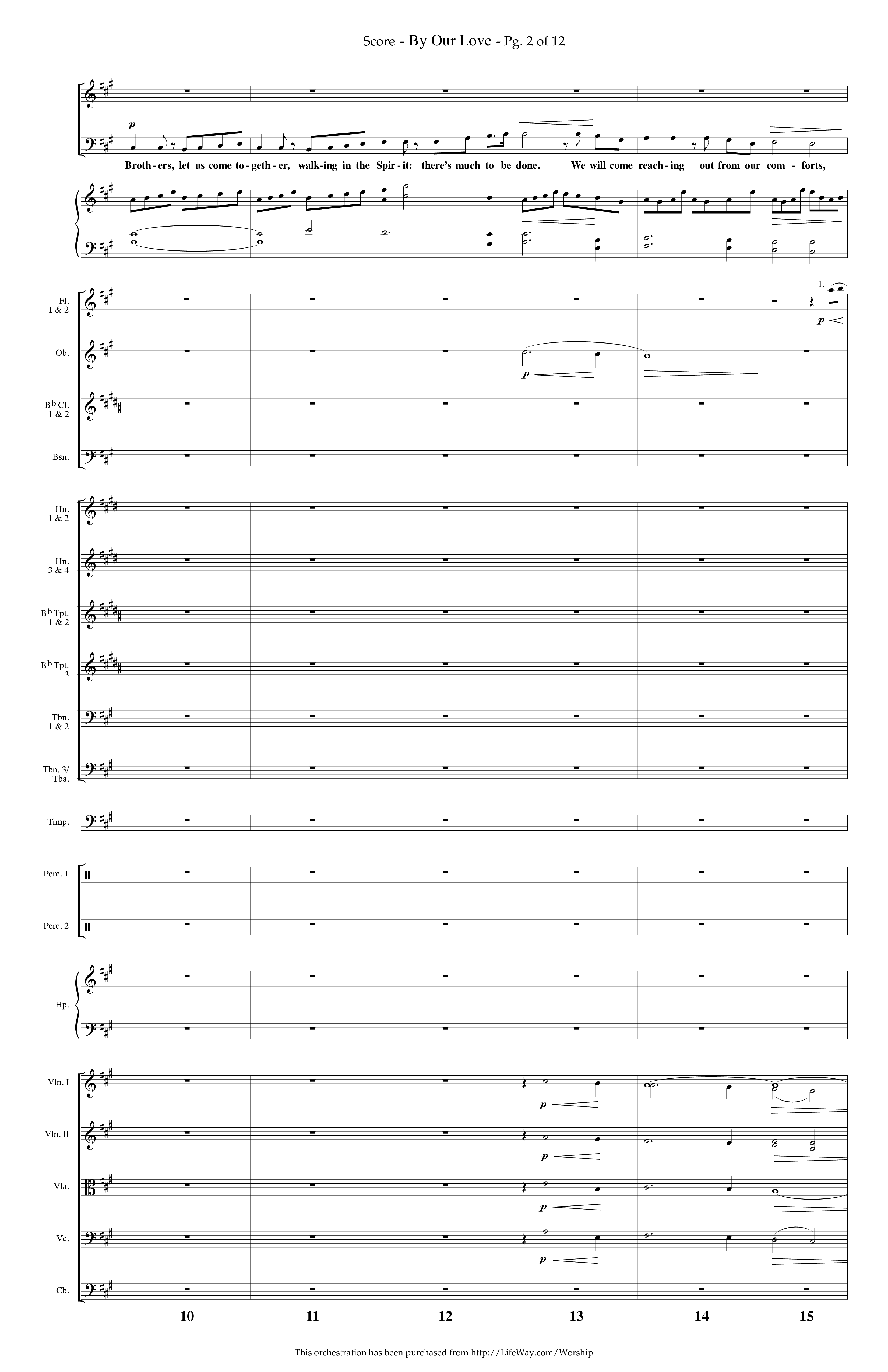 By Our Love (Choral Anthem SATB) Orchestration (Lifeway Choral / Arr. Phillip Keveren)