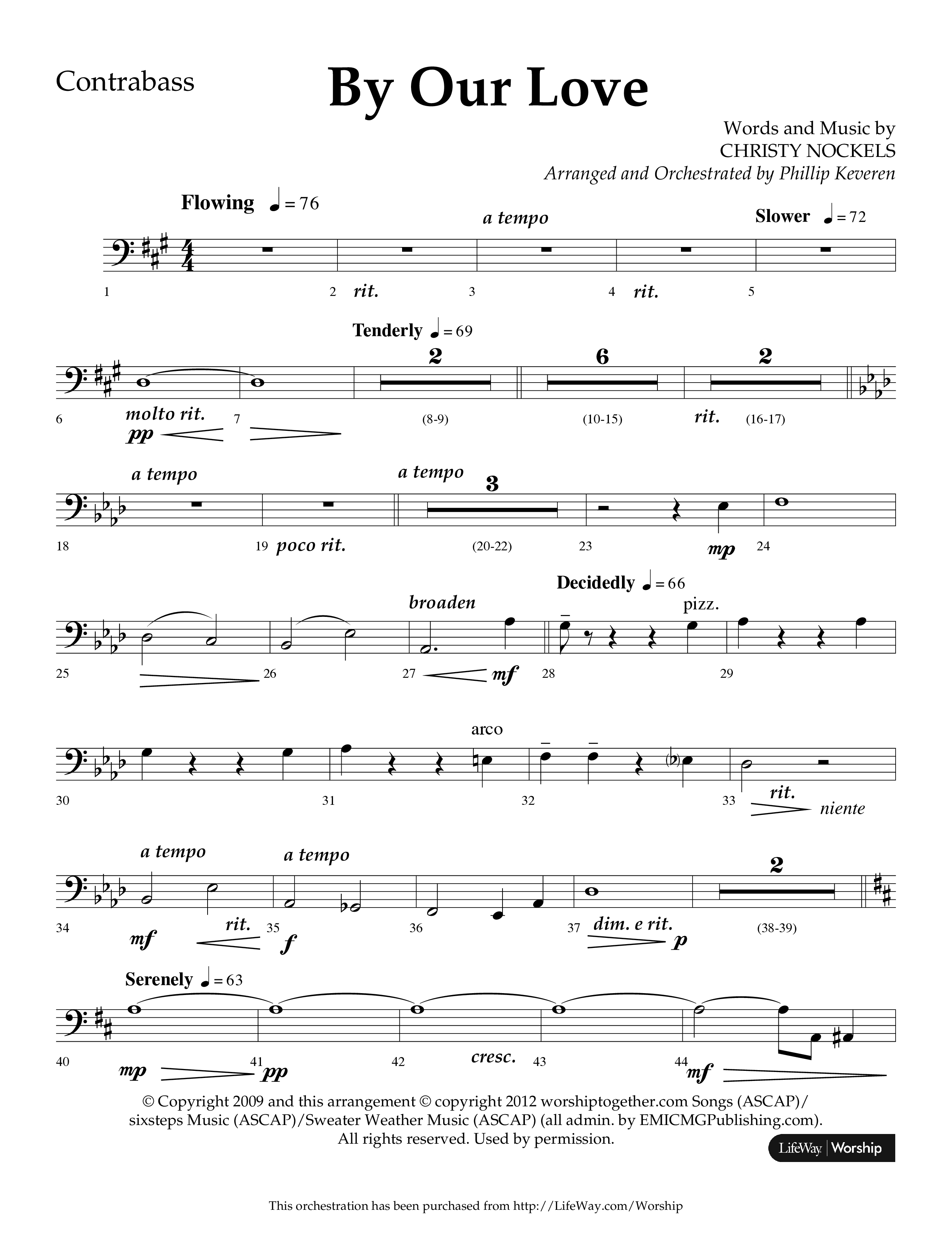 By Our Love (Choral Anthem SATB) Contrabass (Lifeway Choral / Arr. Phillip Keveren)