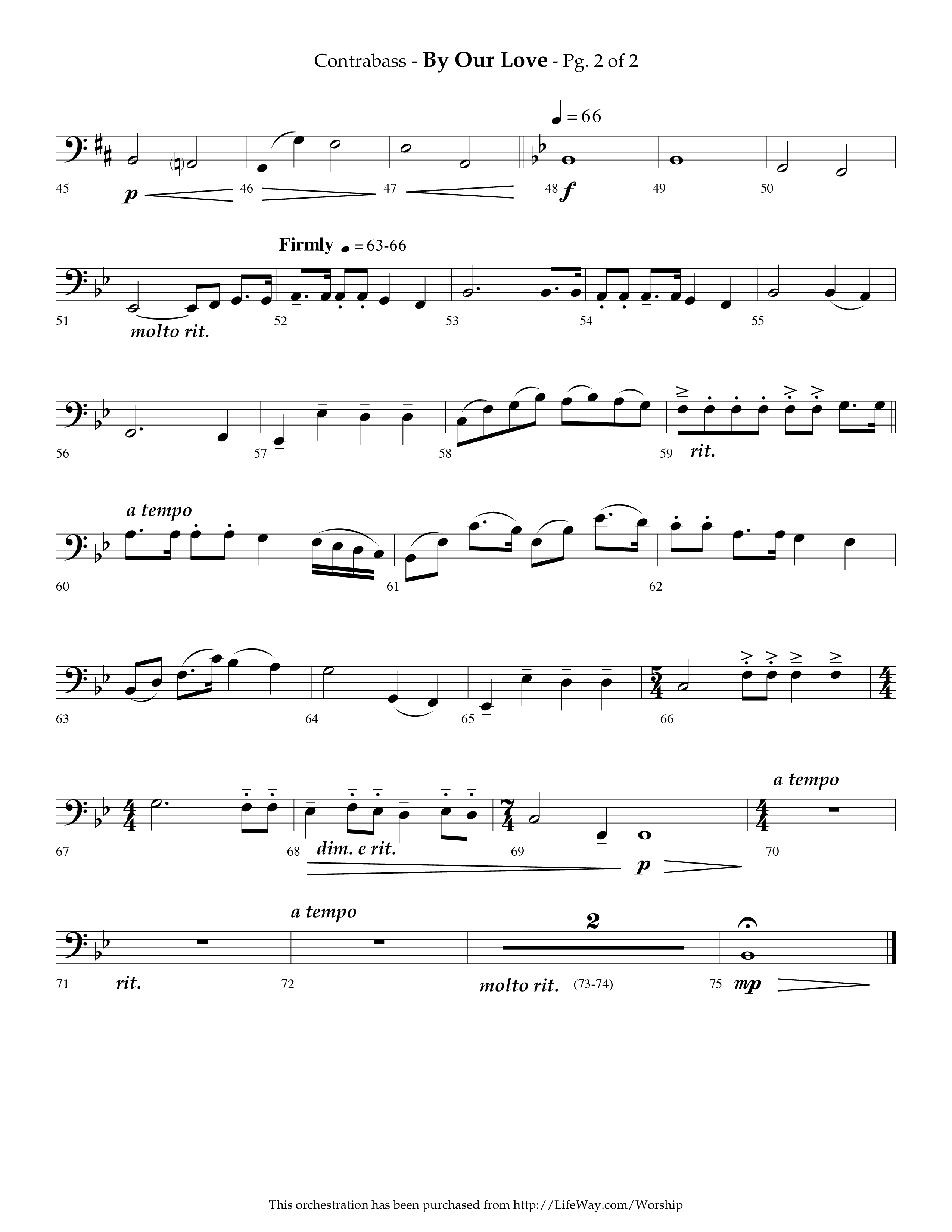 By Our Love (Choral Anthem SATB) Contrabass (Lifeway Choral / Arr. Phillip Keveren)