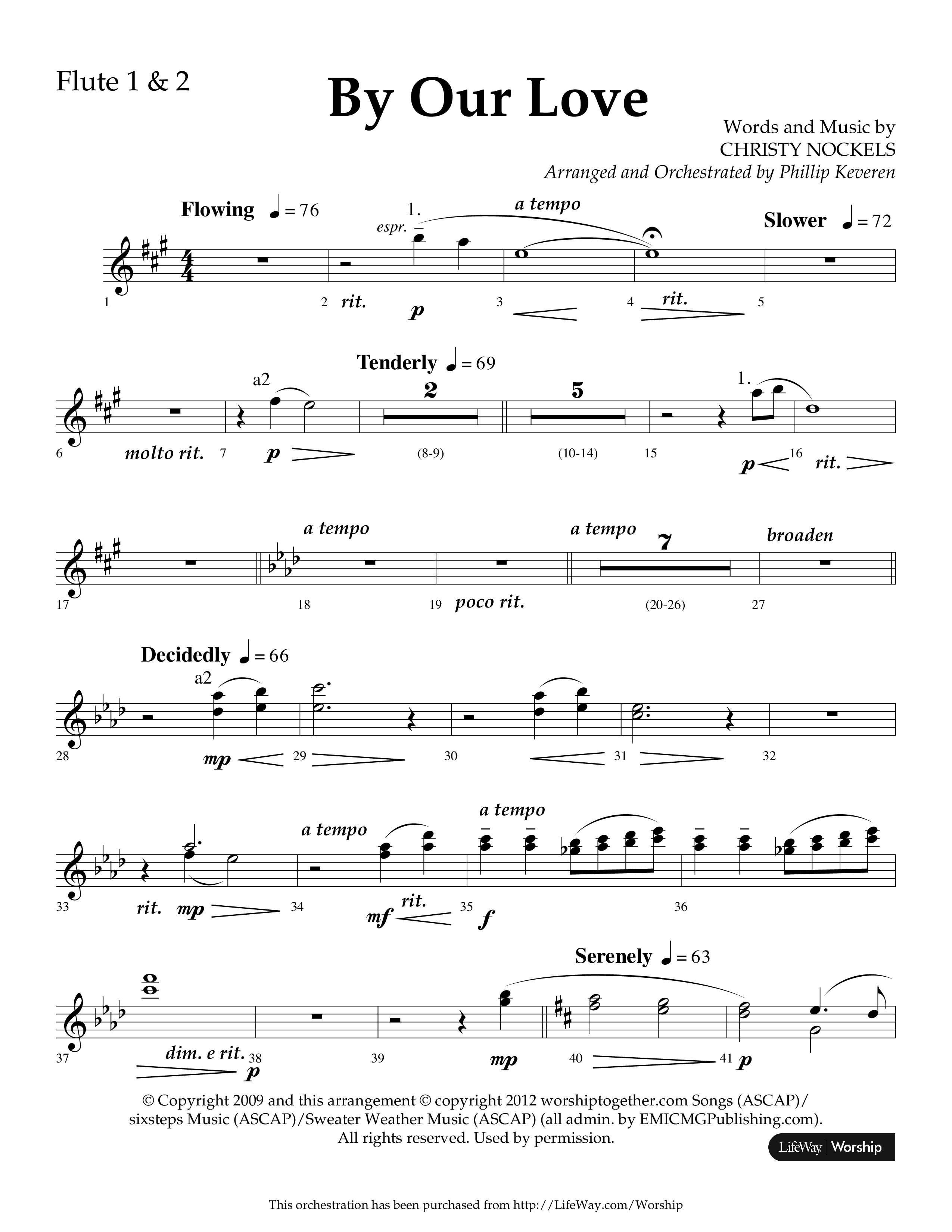 By Our Love (Choral Anthem SATB) Flute 1/2 (Lifeway Choral / Arr. Phillip Keveren)