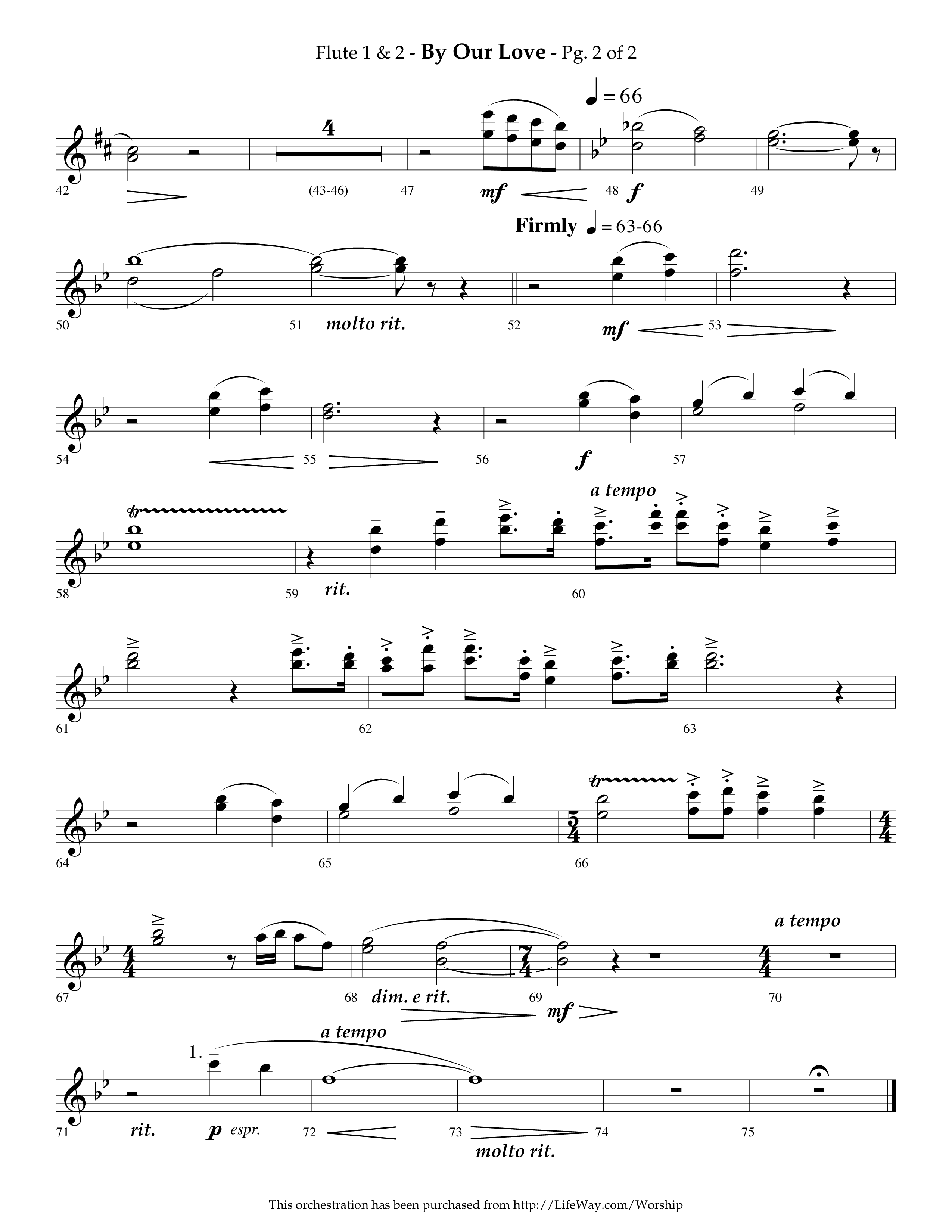 By Our Love (Choral Anthem SATB) Flute 1/2 (Lifeway Choral / Arr. Phillip Keveren)