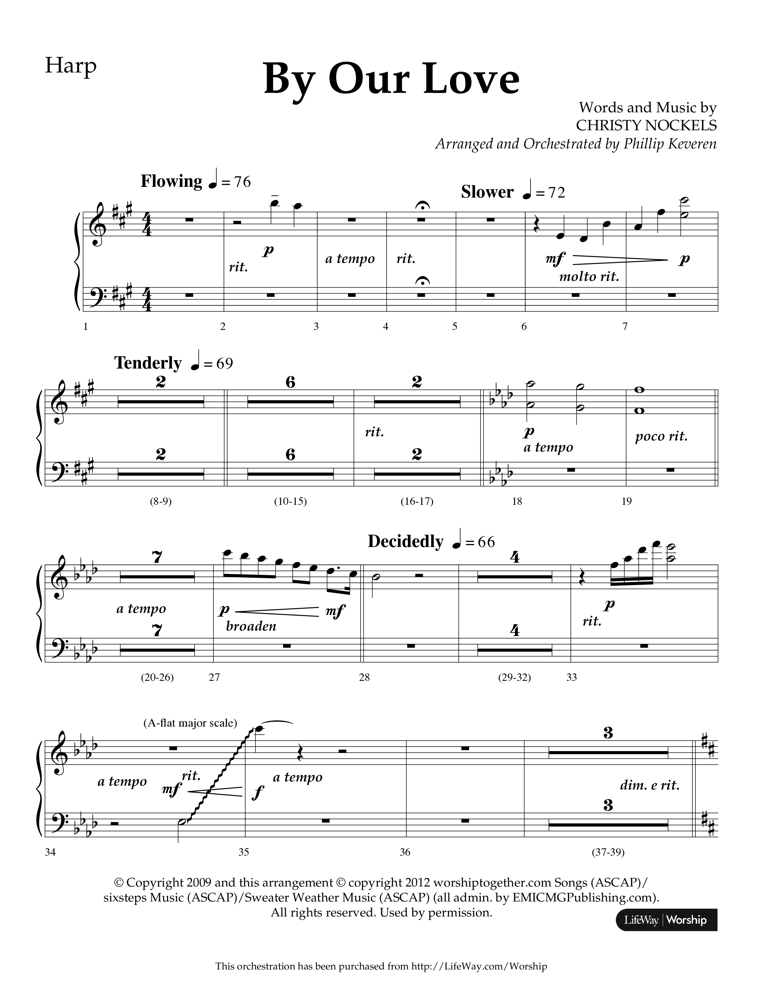 By Our Love (Choral Anthem SATB) Harp (Lifeway Choral / Arr. Phillip Keveren)