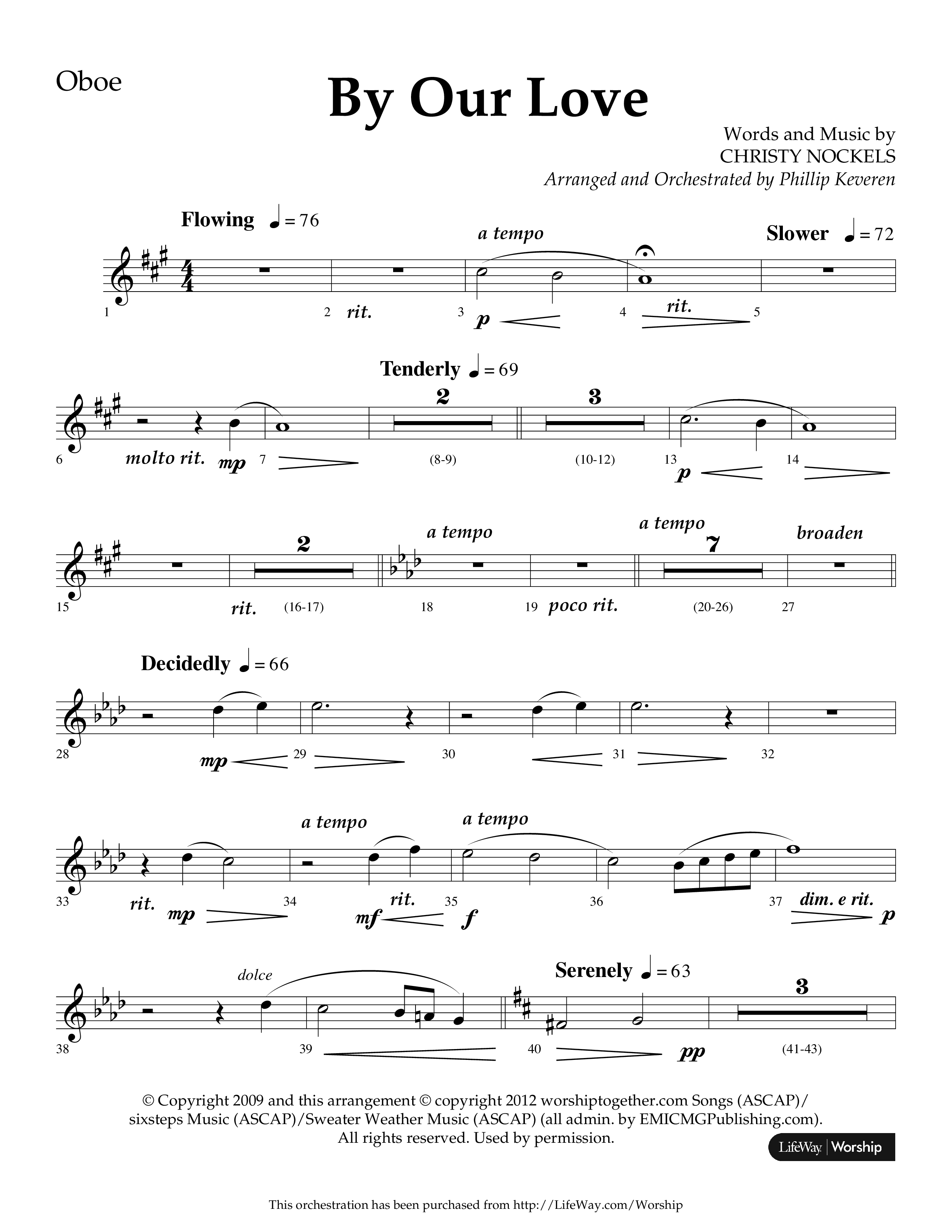 By Our Love (Choral Anthem SATB) Oboe (Lifeway Choral / Arr. Phillip Keveren)