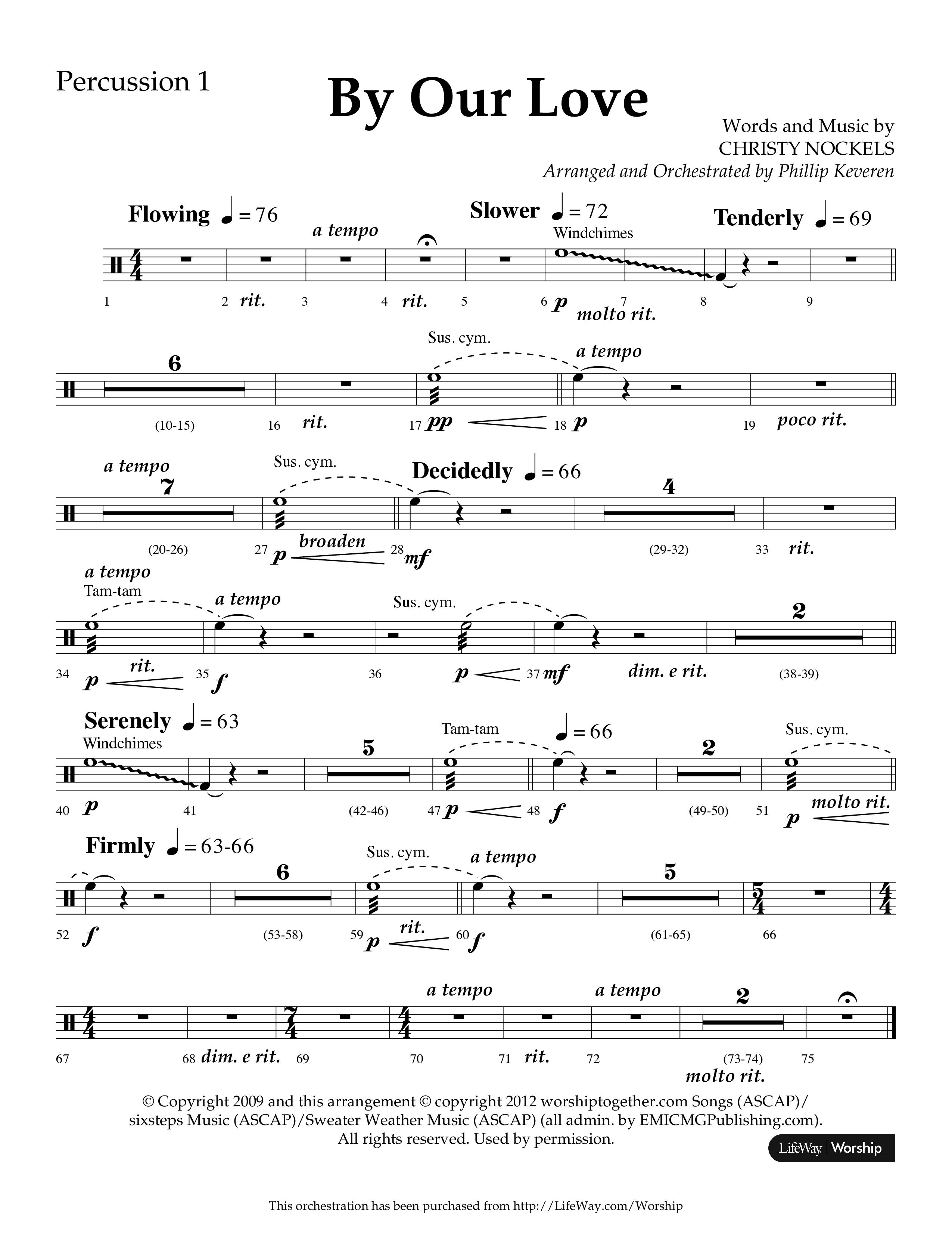By Our Love (Choral Anthem SATB) Percussion 1/2 (Lifeway Choral / Arr. Phillip Keveren)